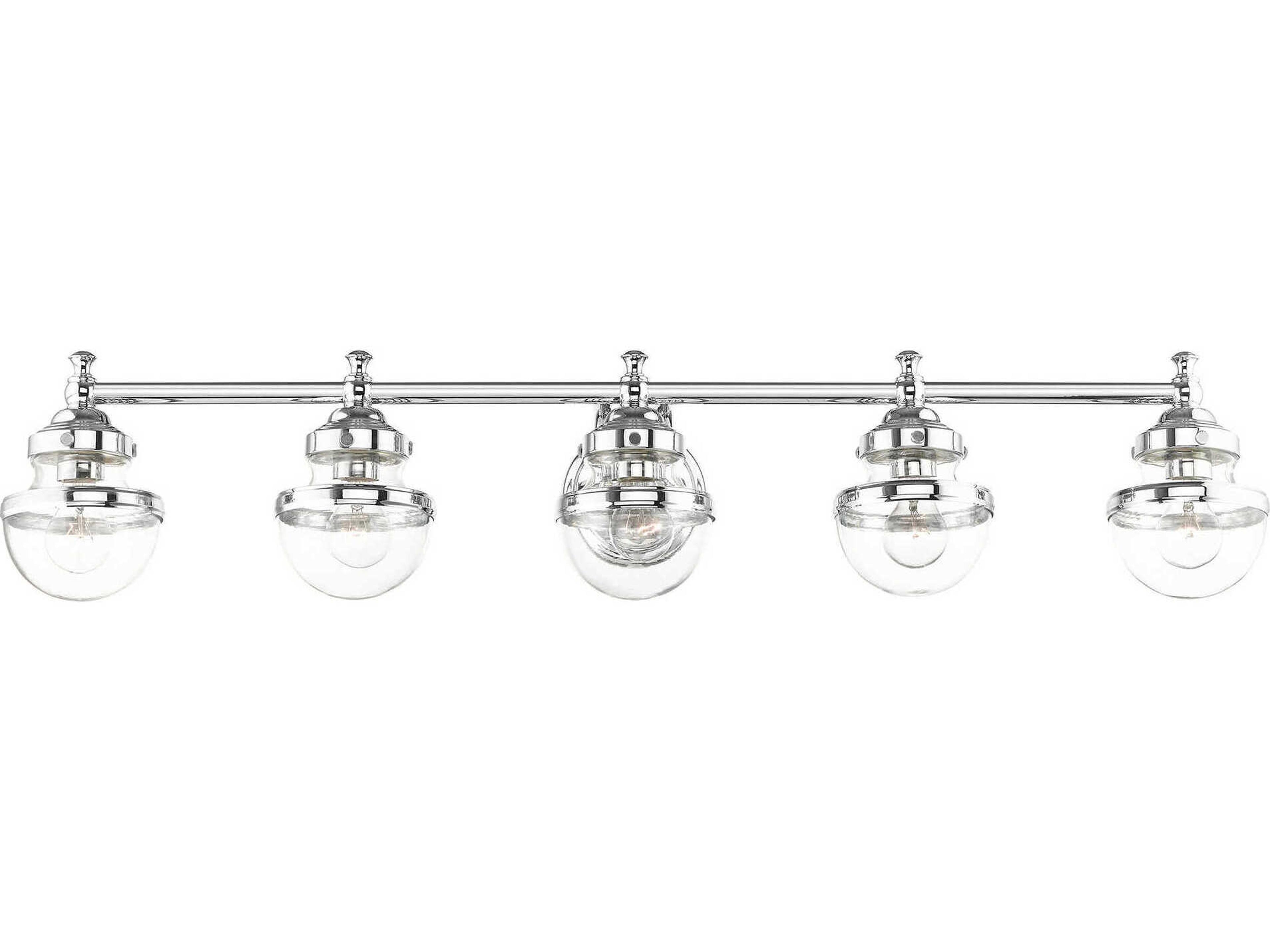 Livex Lighting Oldwick 5-Light Polished Chrome Glass Vanity Light