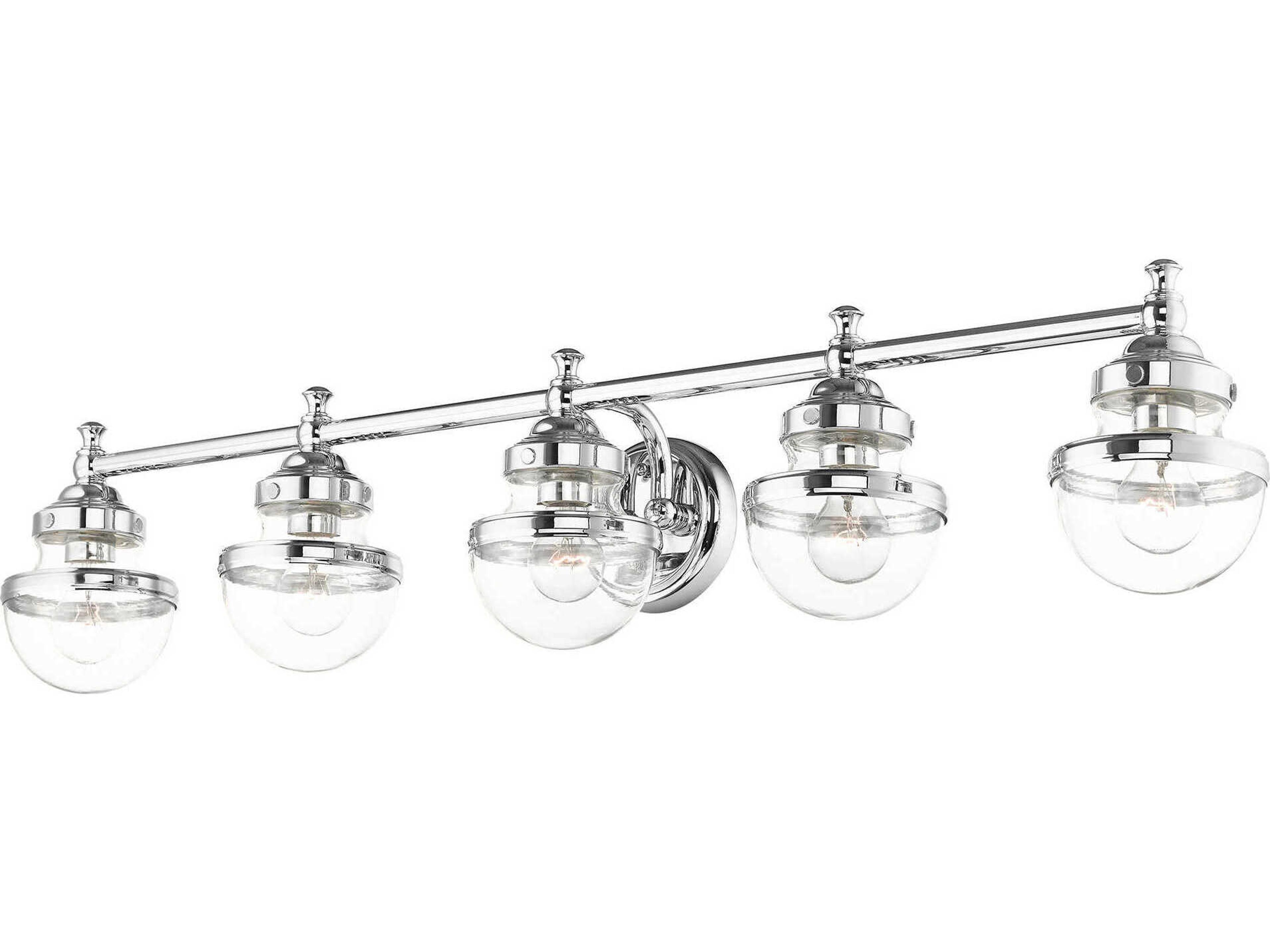 Livex Lighting Oldwick 5-Light Polished Chrome Glass Vanity Light