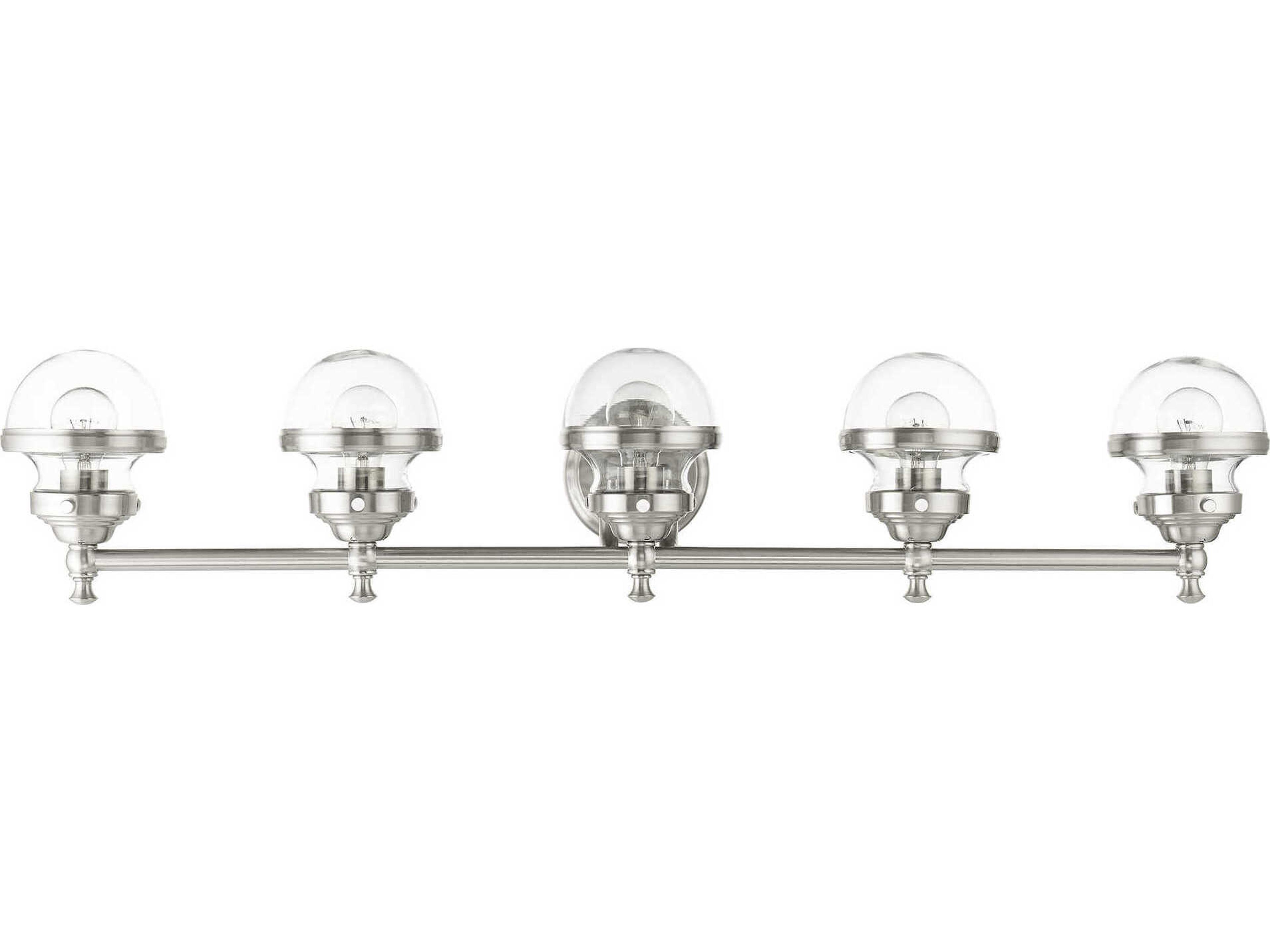 Livex Lighting Oldwick 5-Light Brushed Nickel Glass Vanity Light