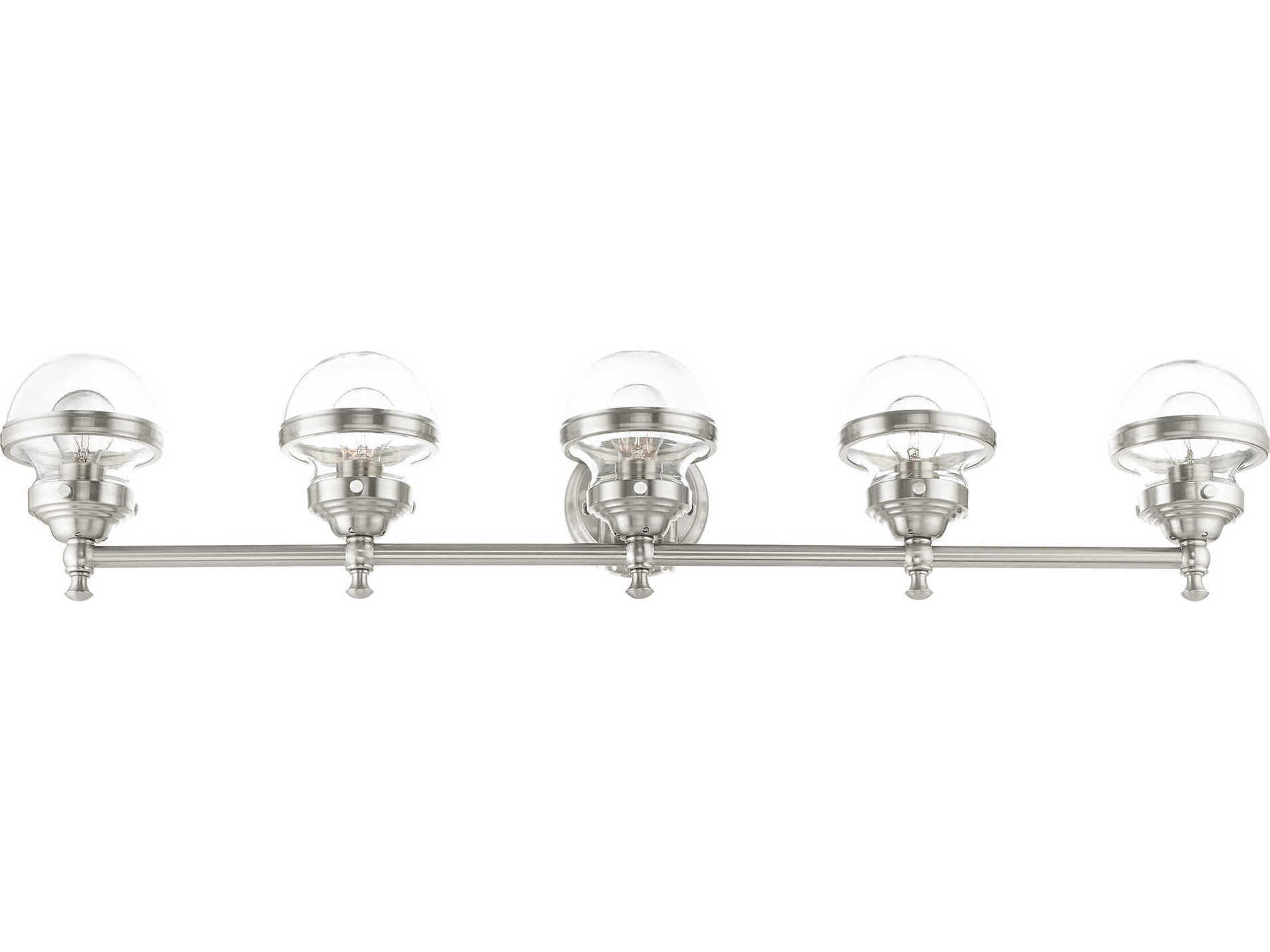 Livex Lighting Oldwick 5-Light Brushed Nickel Glass Vanity Light