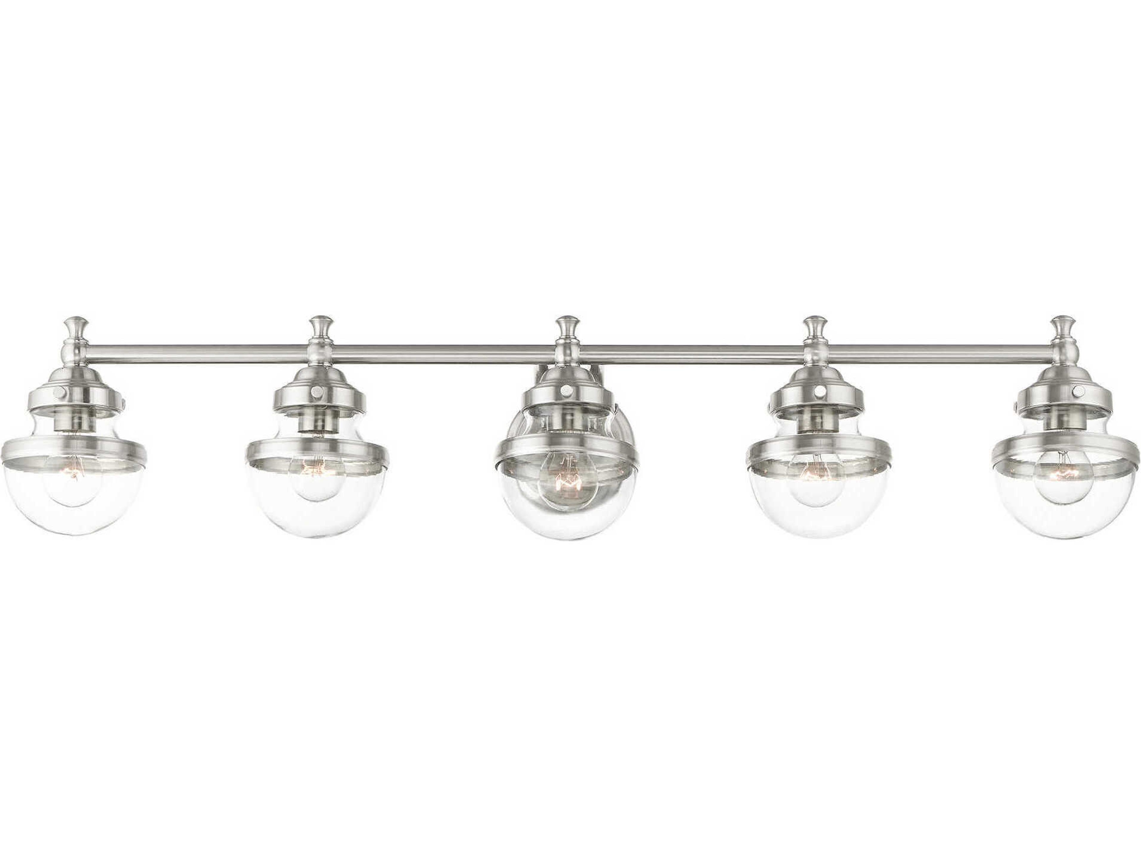 Livex Lighting Oldwick 5-Light Brushed Nickel Glass Vanity Light
