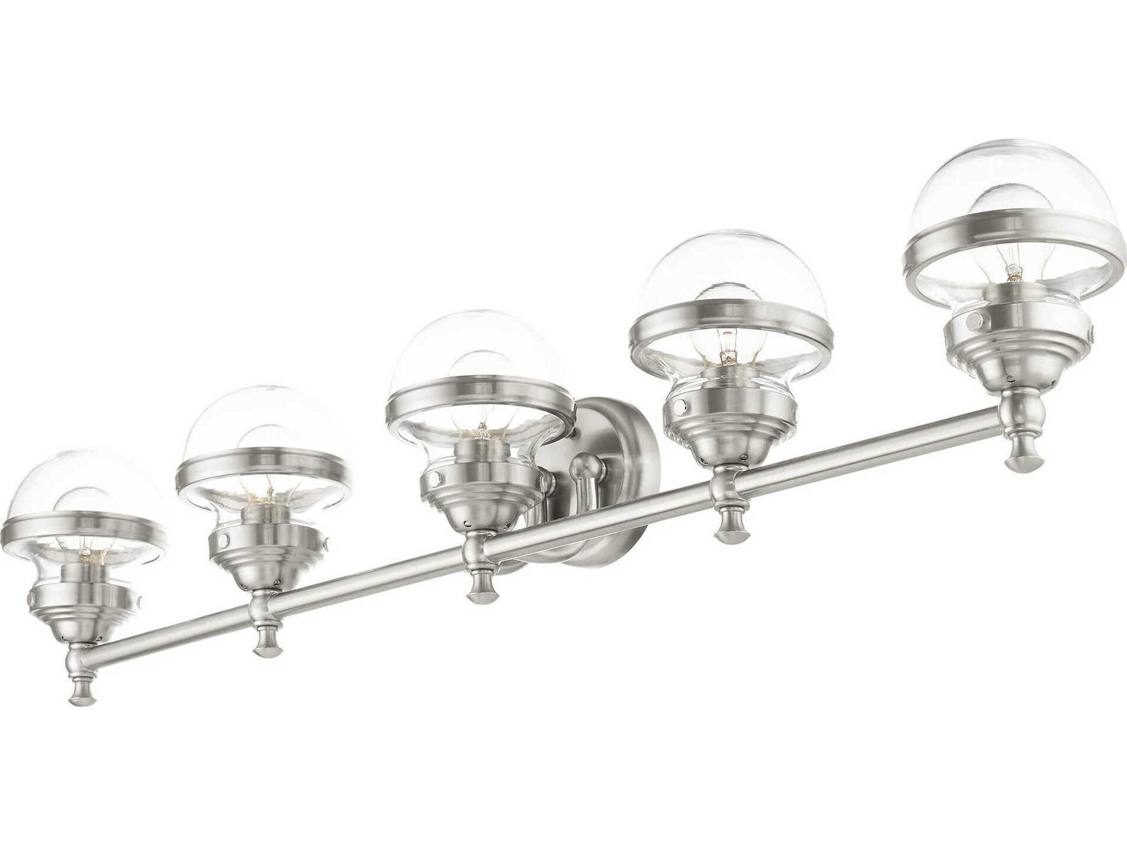 Livex Lighting Oldwick 5-Light Brushed Nickel Glass Vanity Light