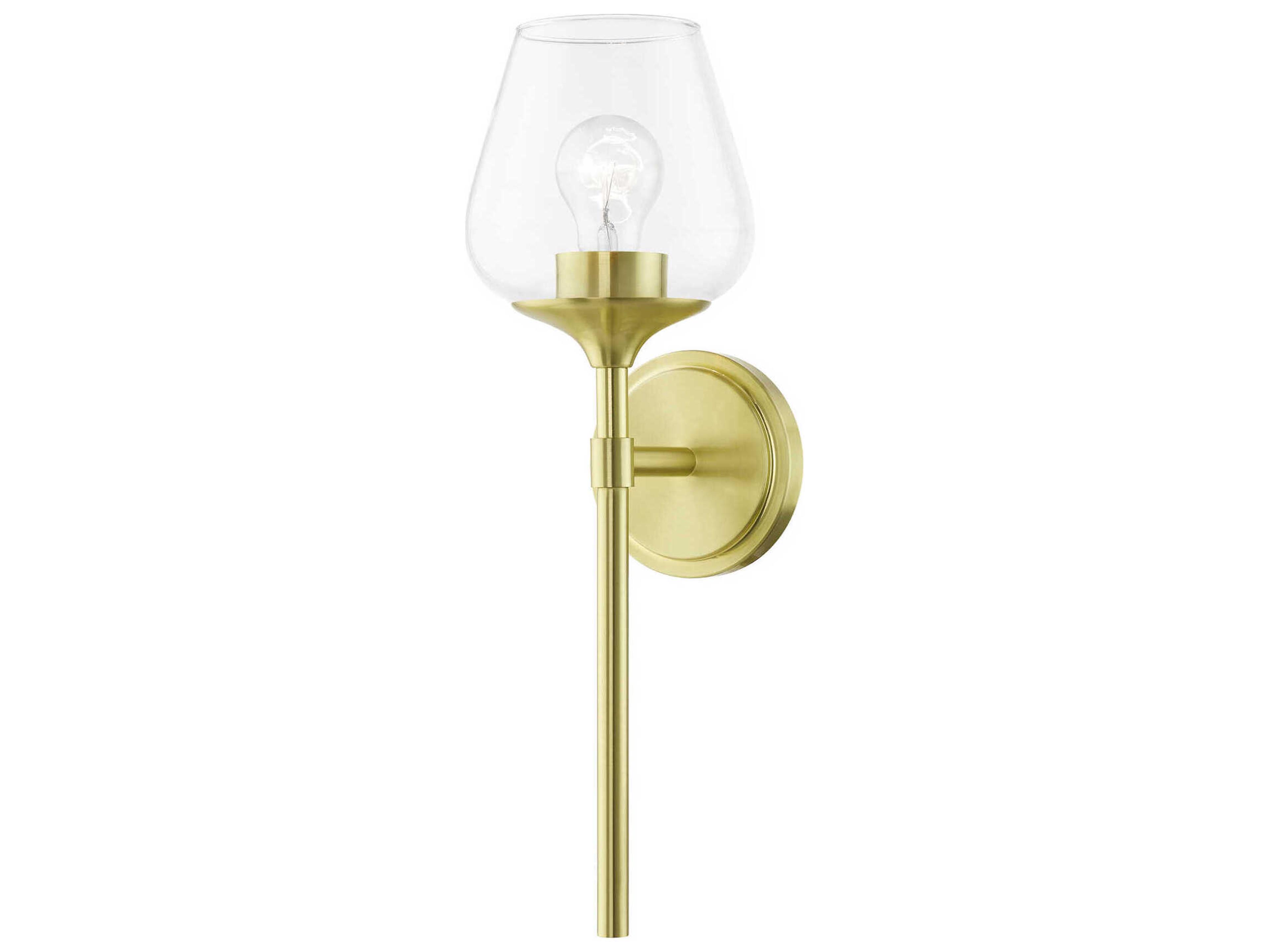 Willow 1-Light Satin Brass Glass Wall Sconce