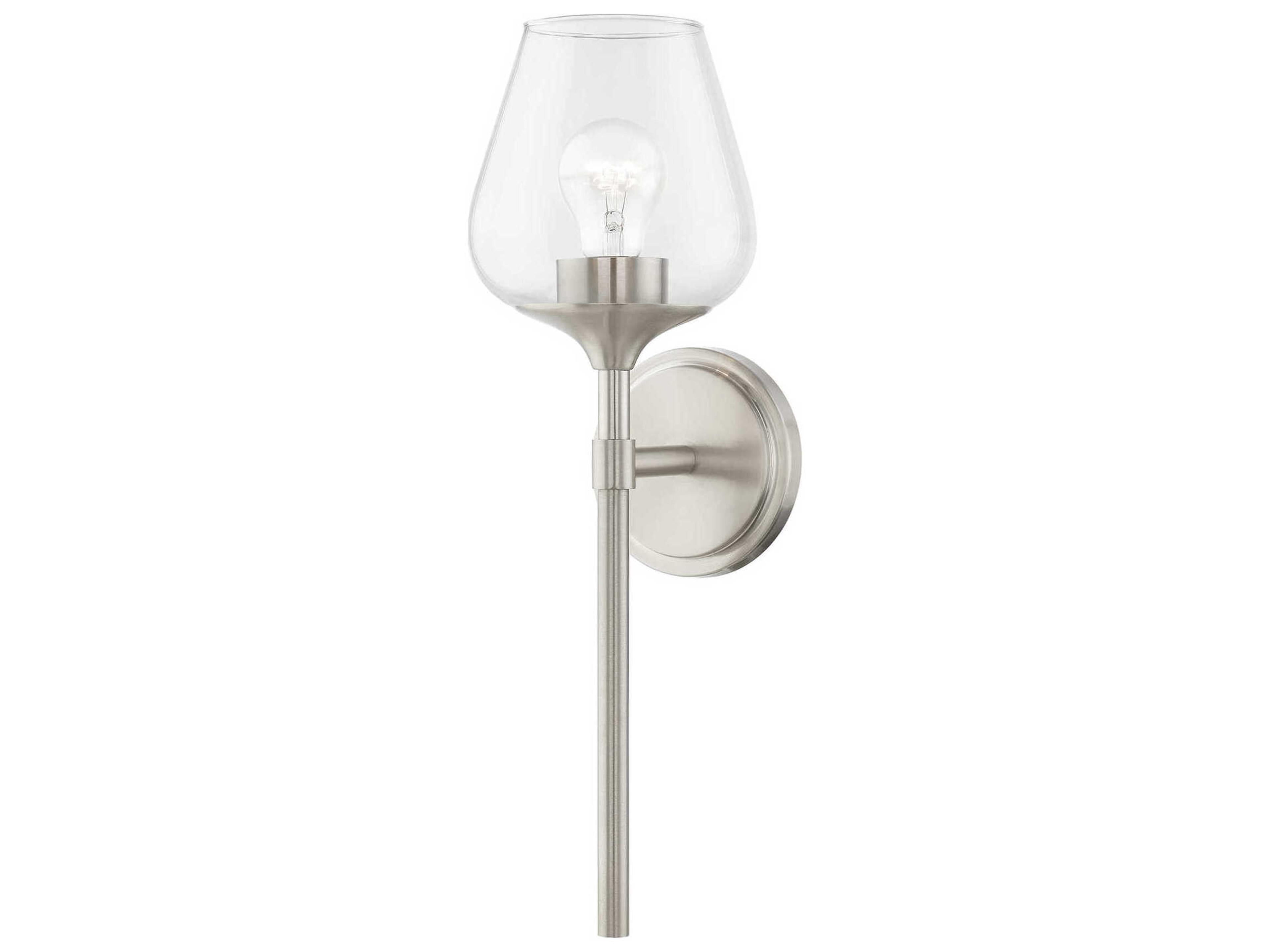 Willow 1-Light Brushed Nickel Glass Wall Sconce
