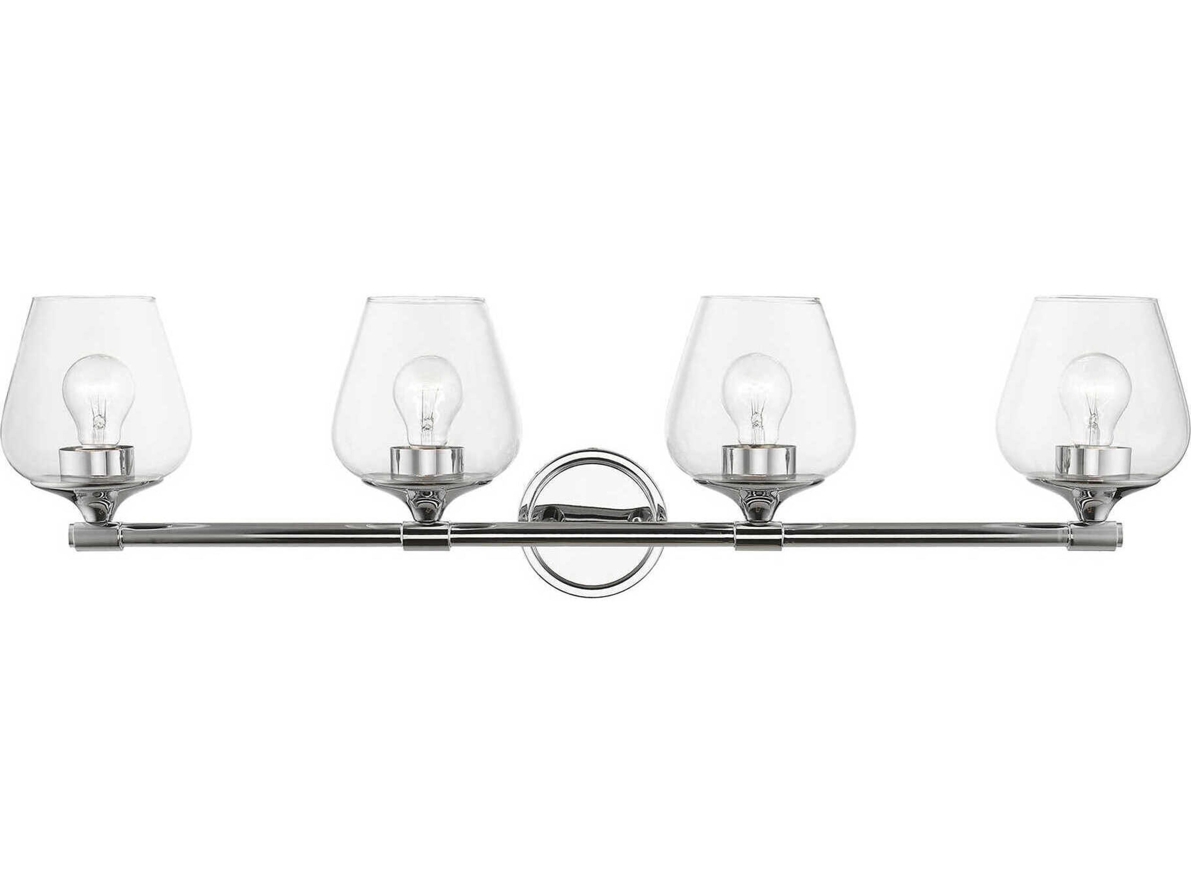 Willow 4-Light Polished Chrome Glass Vanity Light