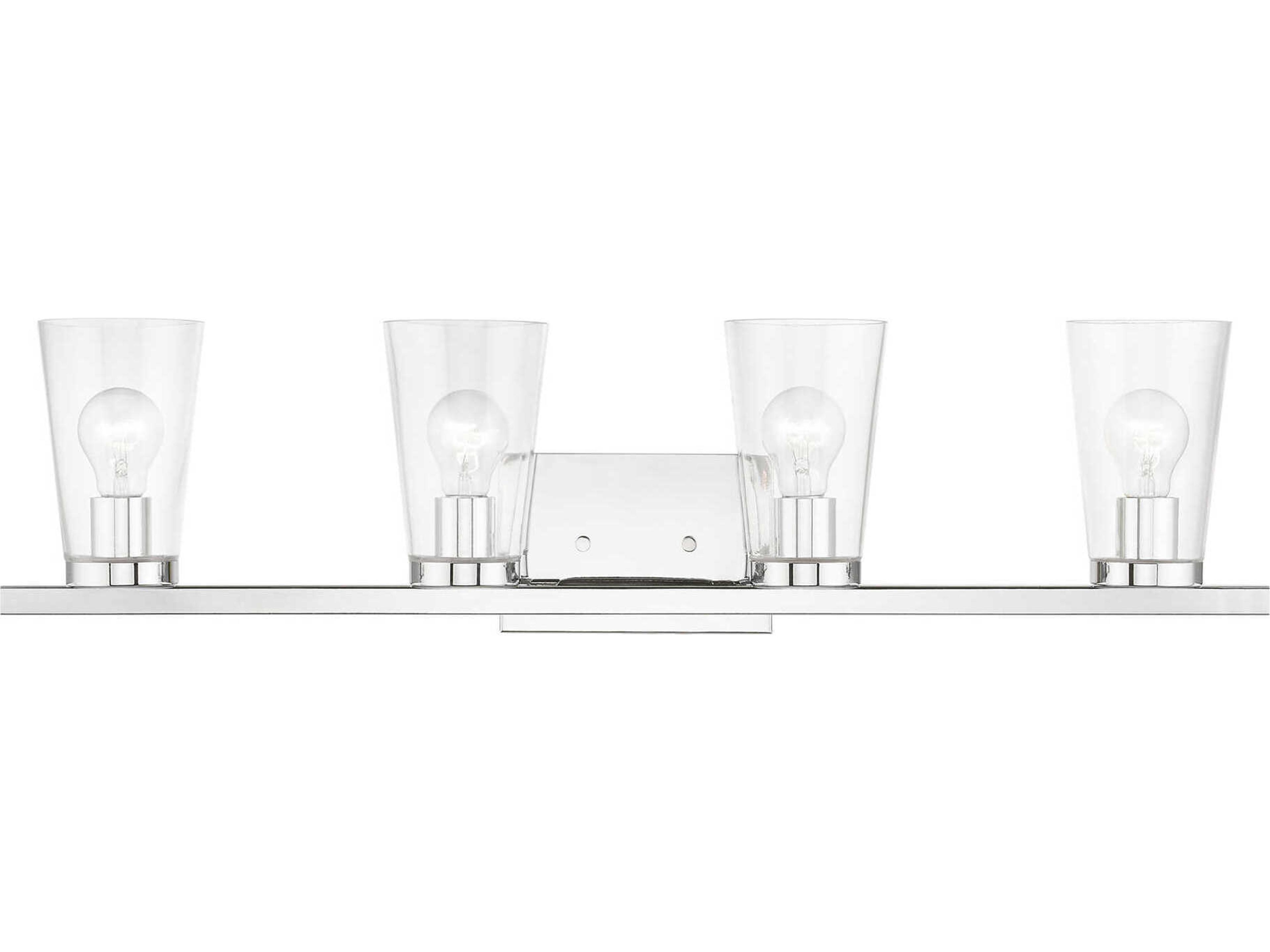 Cityview 4-Light Polished Chrome Glass Vanity Light