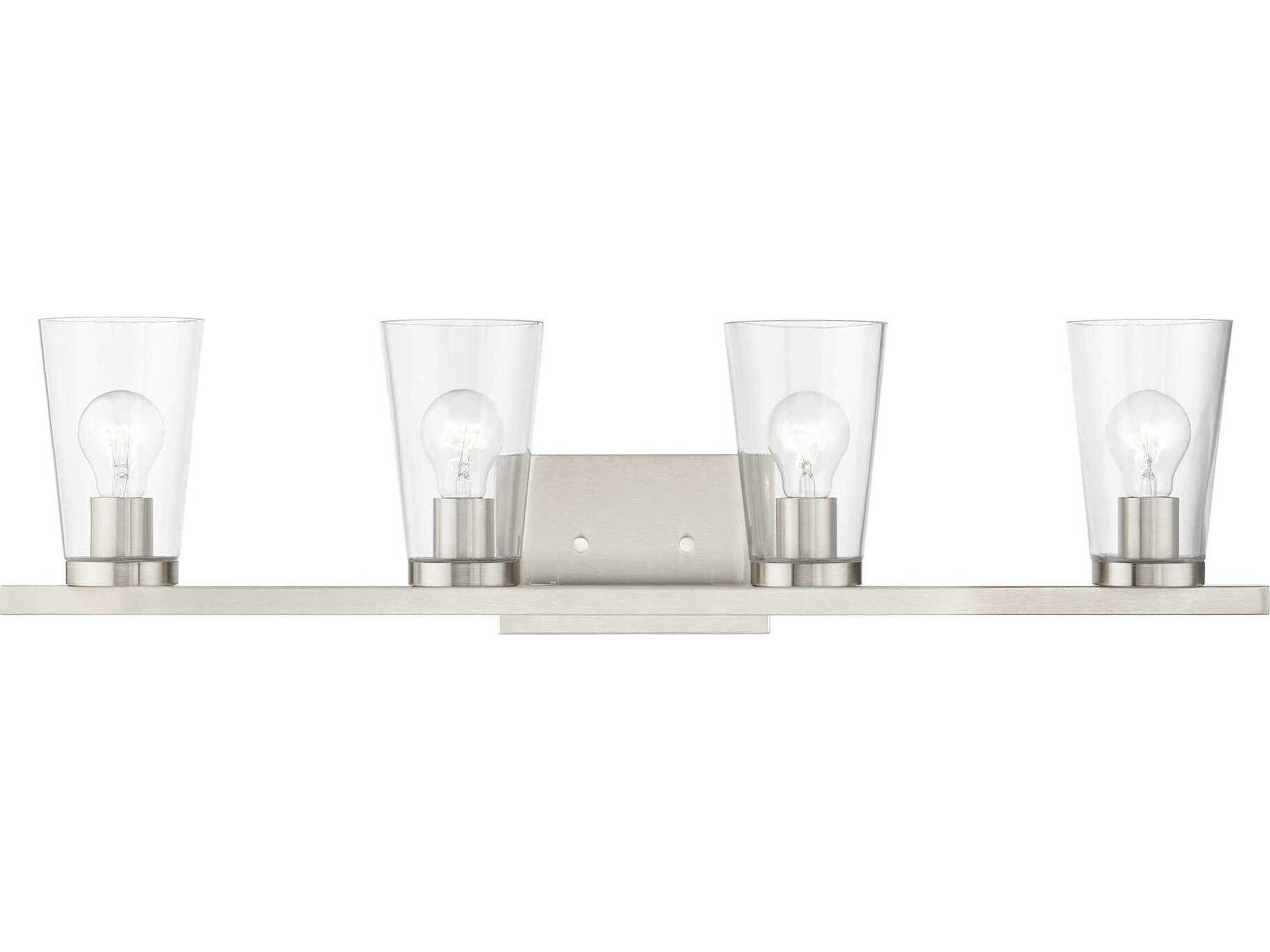 Cityview 4-Light Brushed Nickel Glass Vanity Light