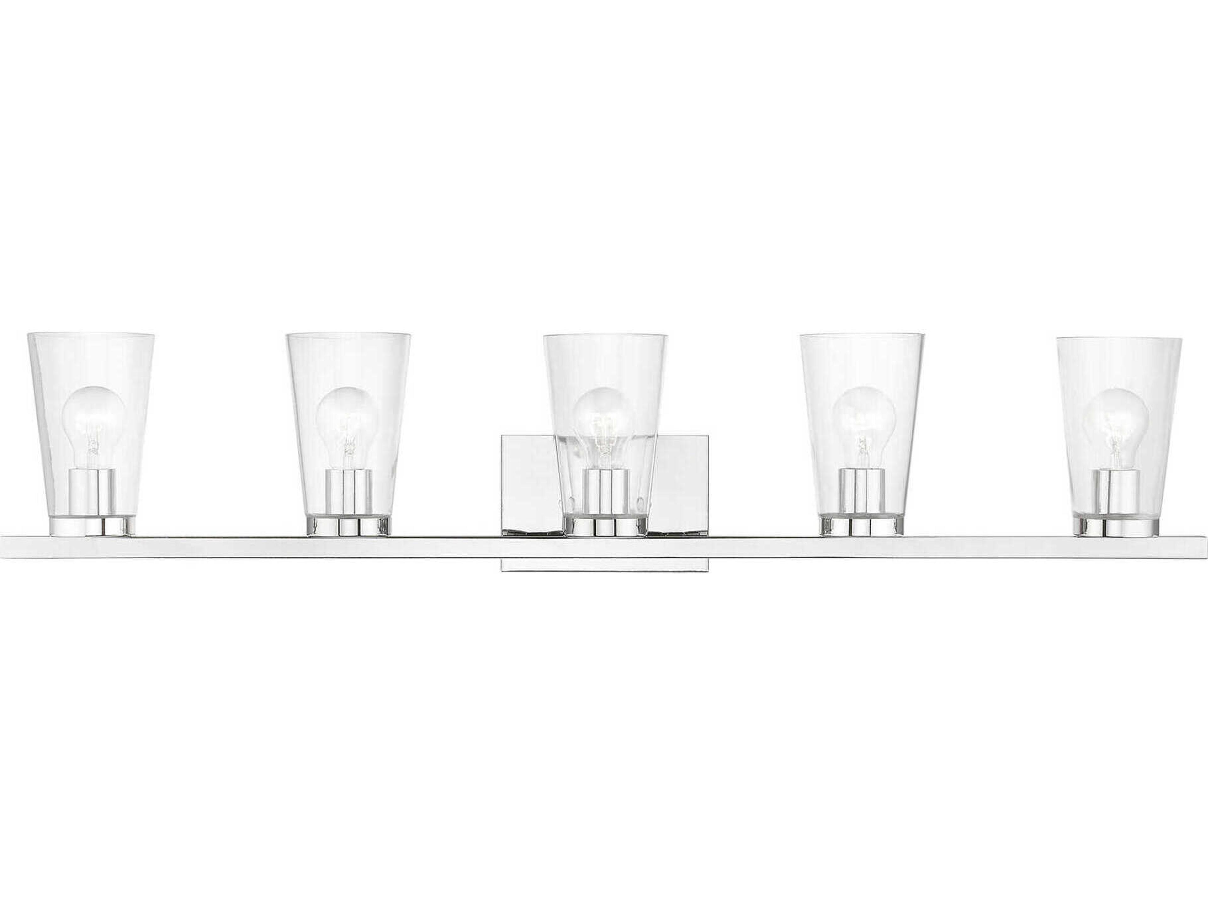 Cityview 5-Light Polished Chrome Glass Vanity Light
