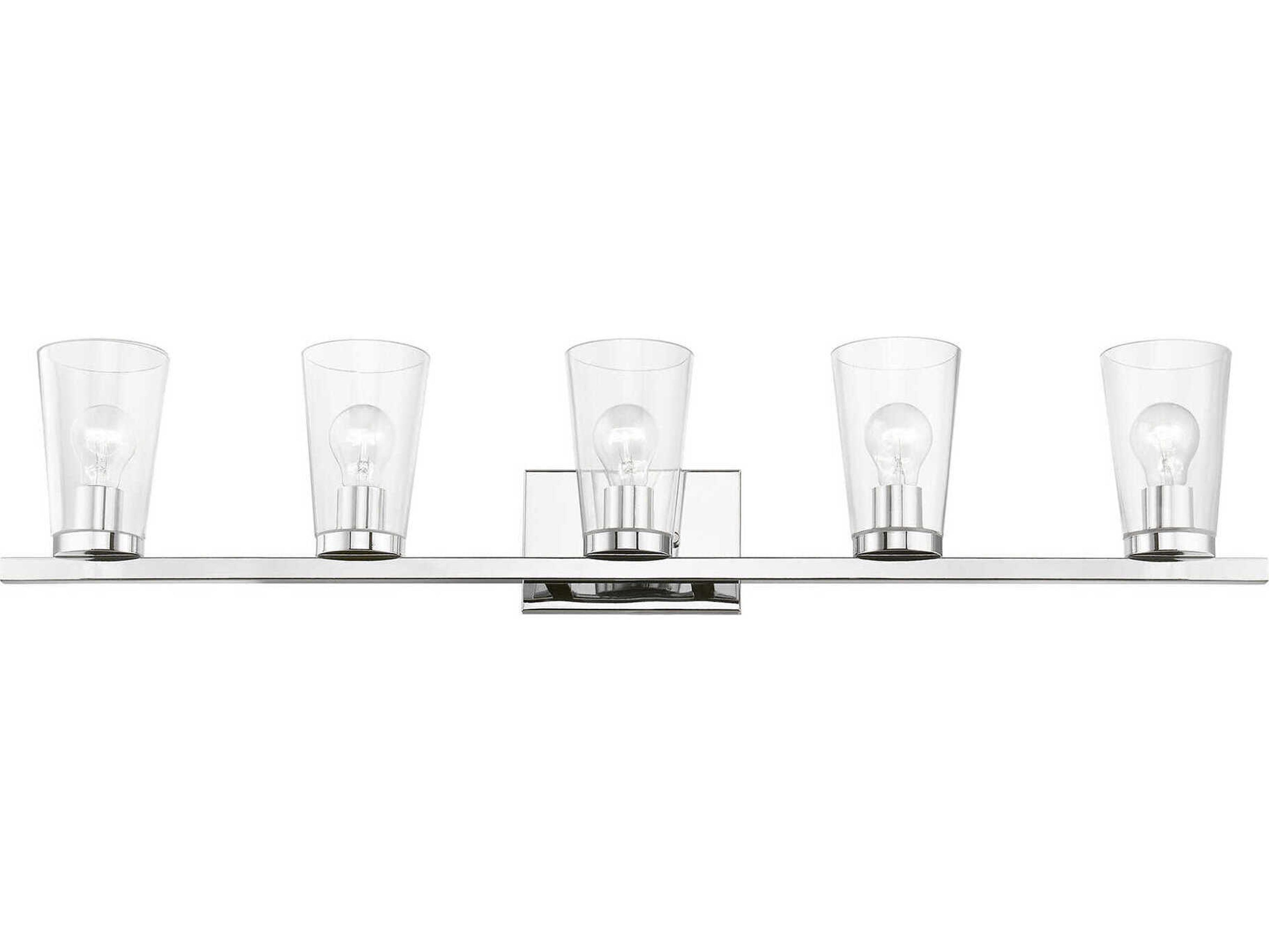 Livex Lighting Cityview 5-Light Polished Chrome Glass Vanity Light
