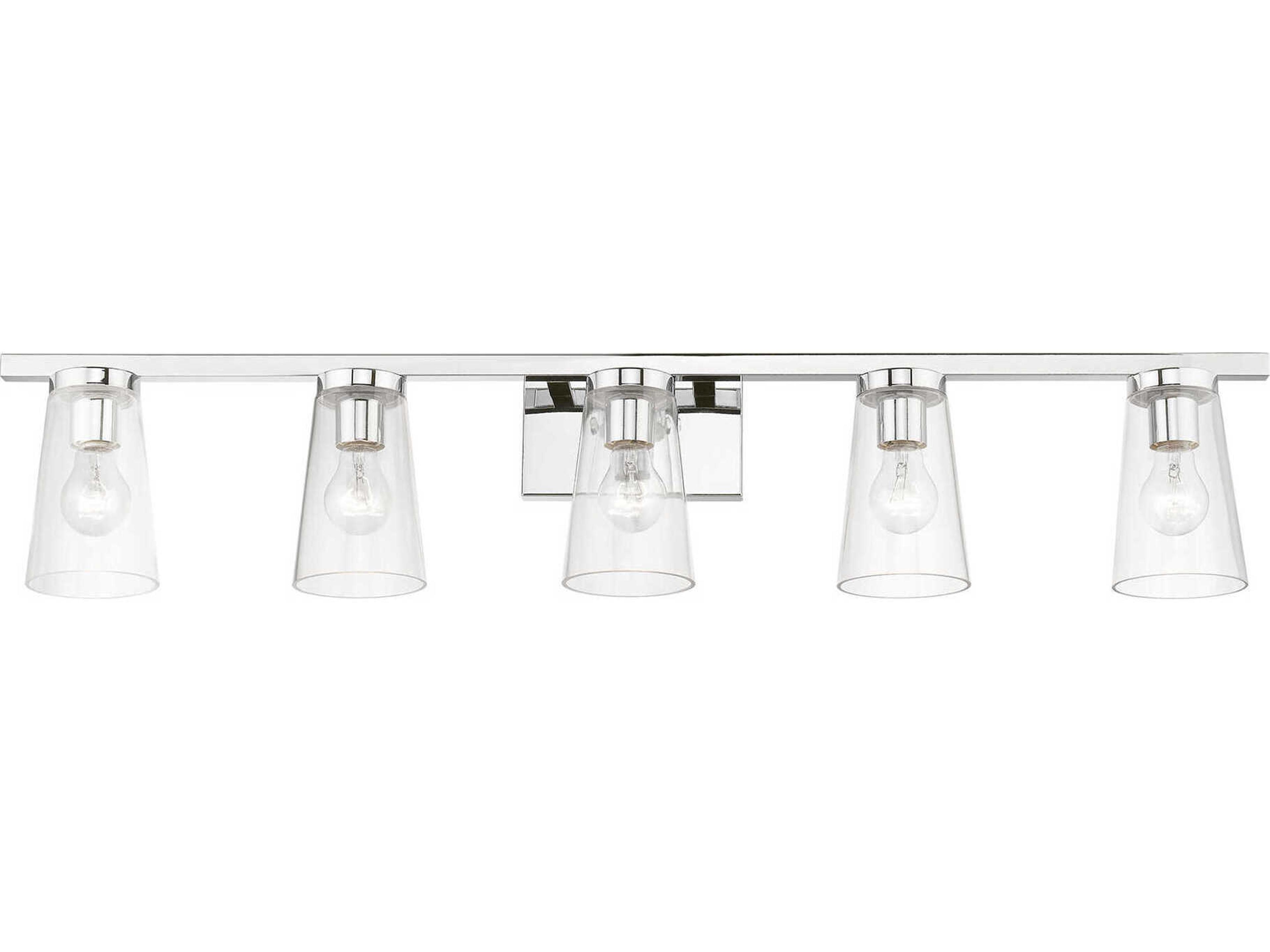 Livex Lighting Cityview 5-Light Polished Chrome Glass Vanity Light