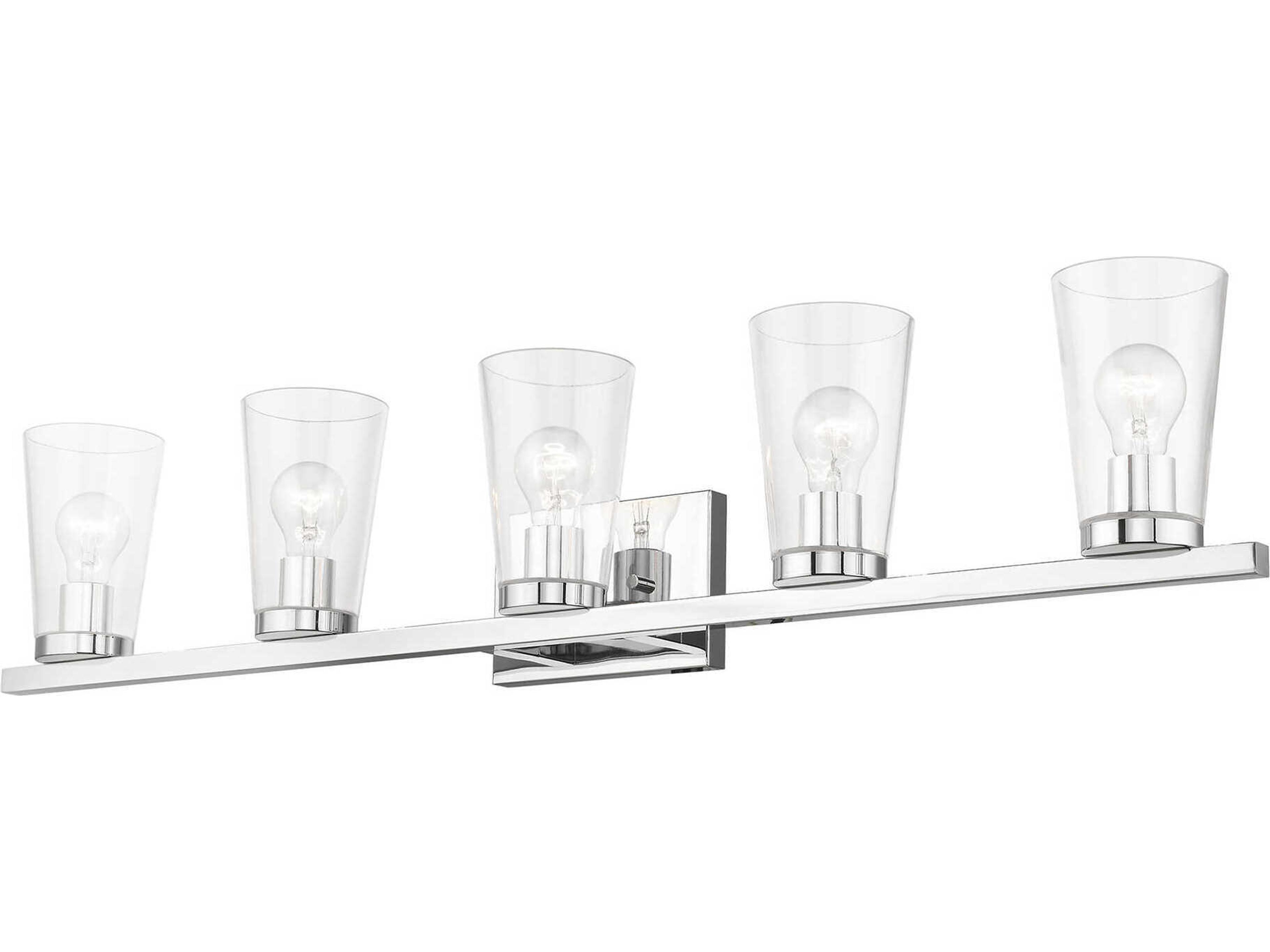Livex Lighting Cityview 5-Light Polished Chrome Glass Vanity Light