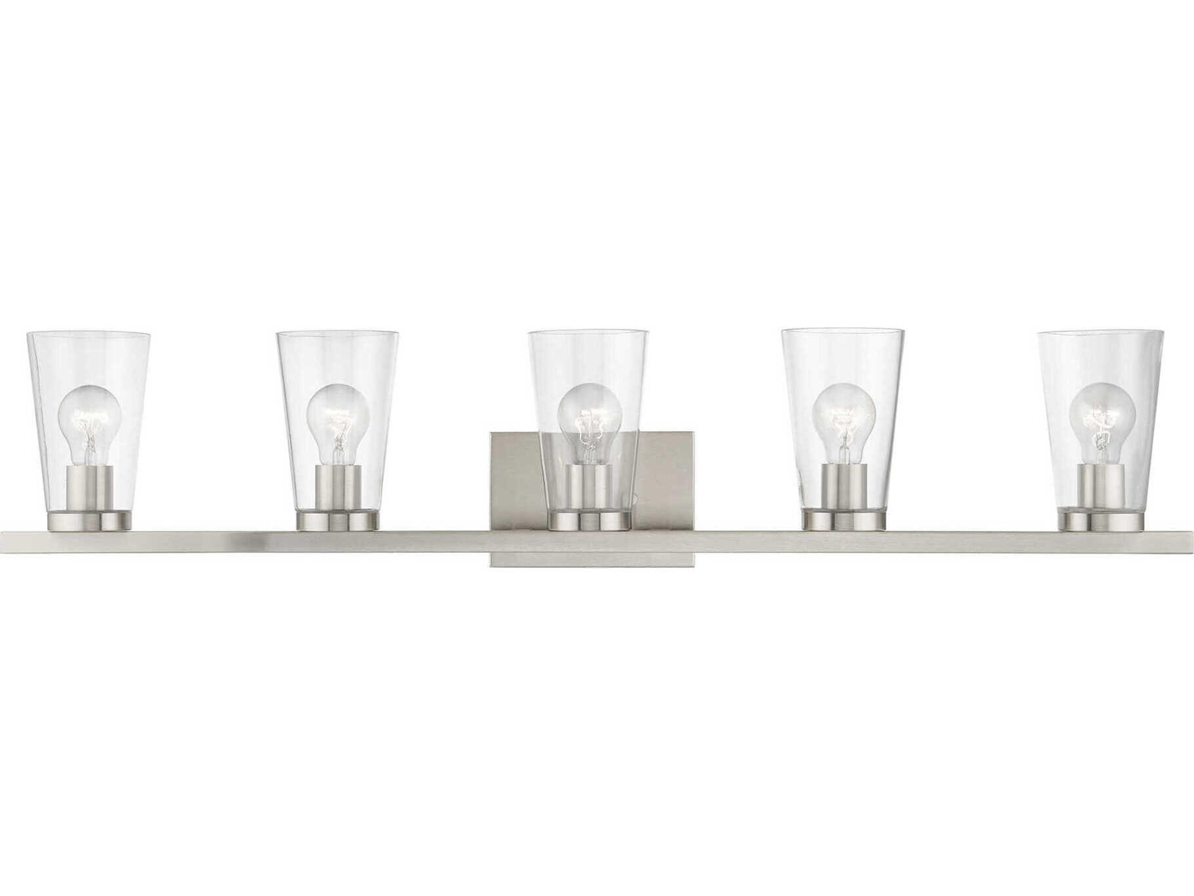 Cityview 5-Light Brushed Nickel Glass Vanity Light