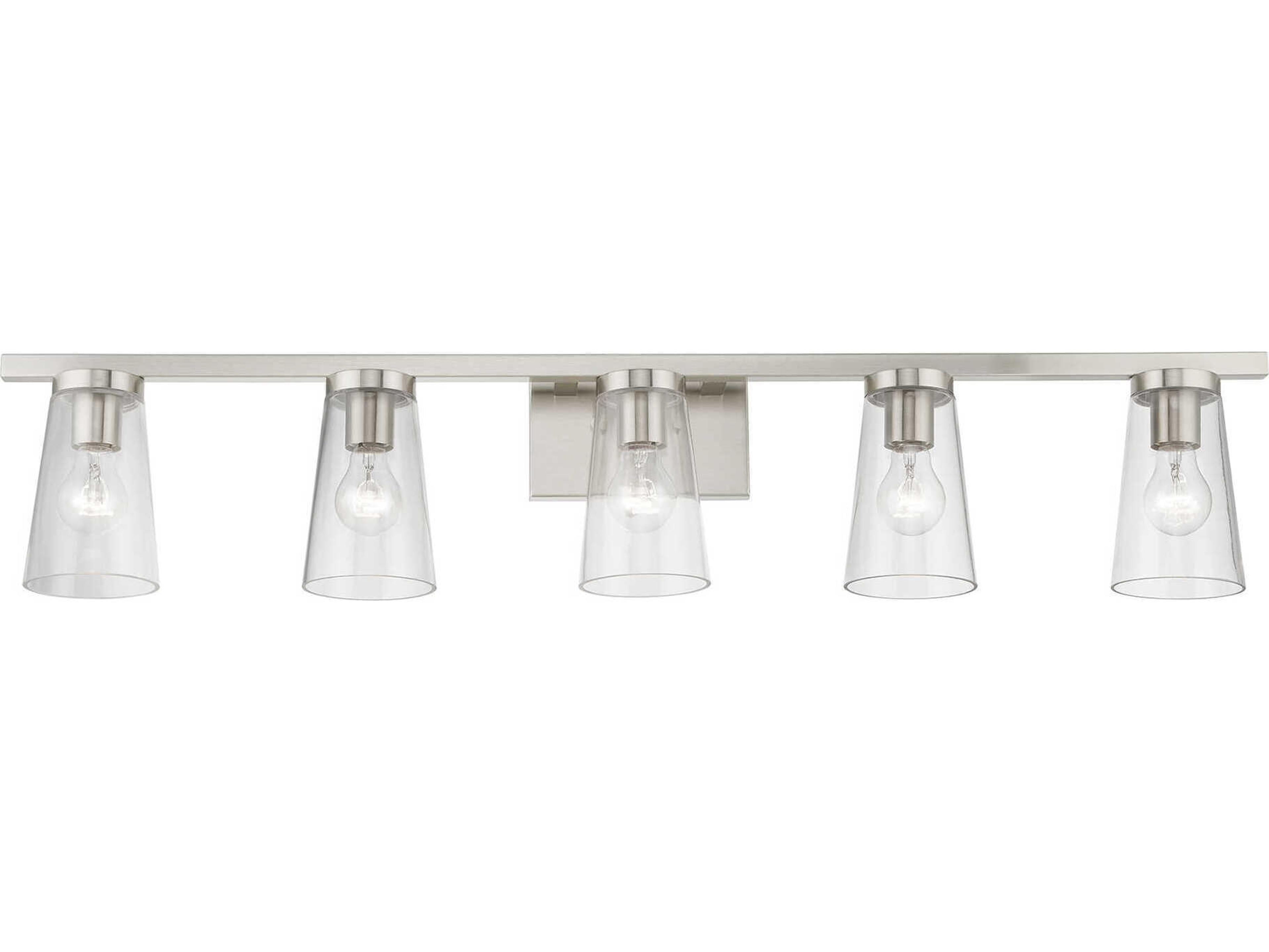 Livex Lighting Cityview 5-Light Brushed Nickel Glass Vanity Light