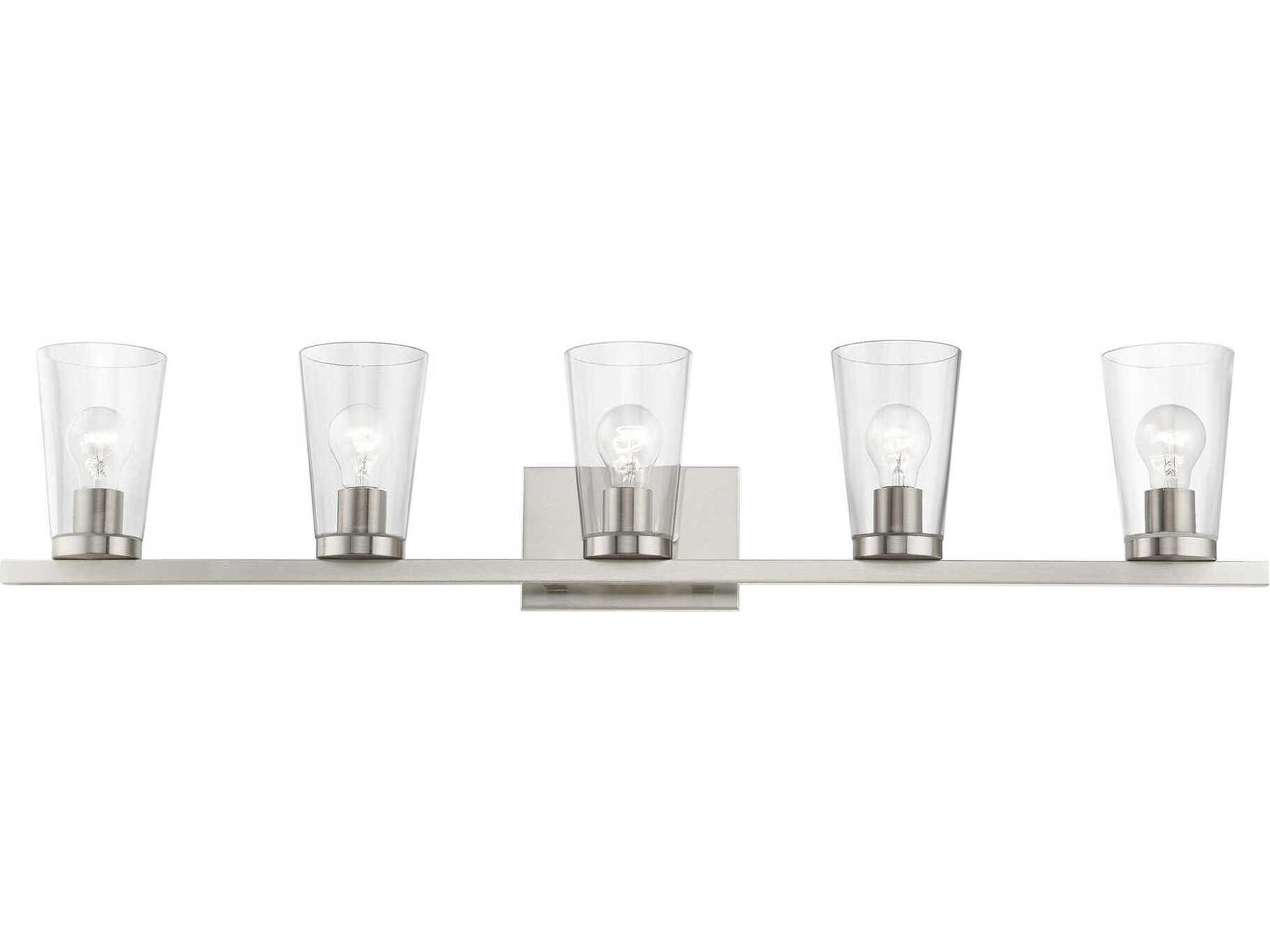 Livex Lighting Cityview 5-Light Brushed Nickel Glass Vanity Light