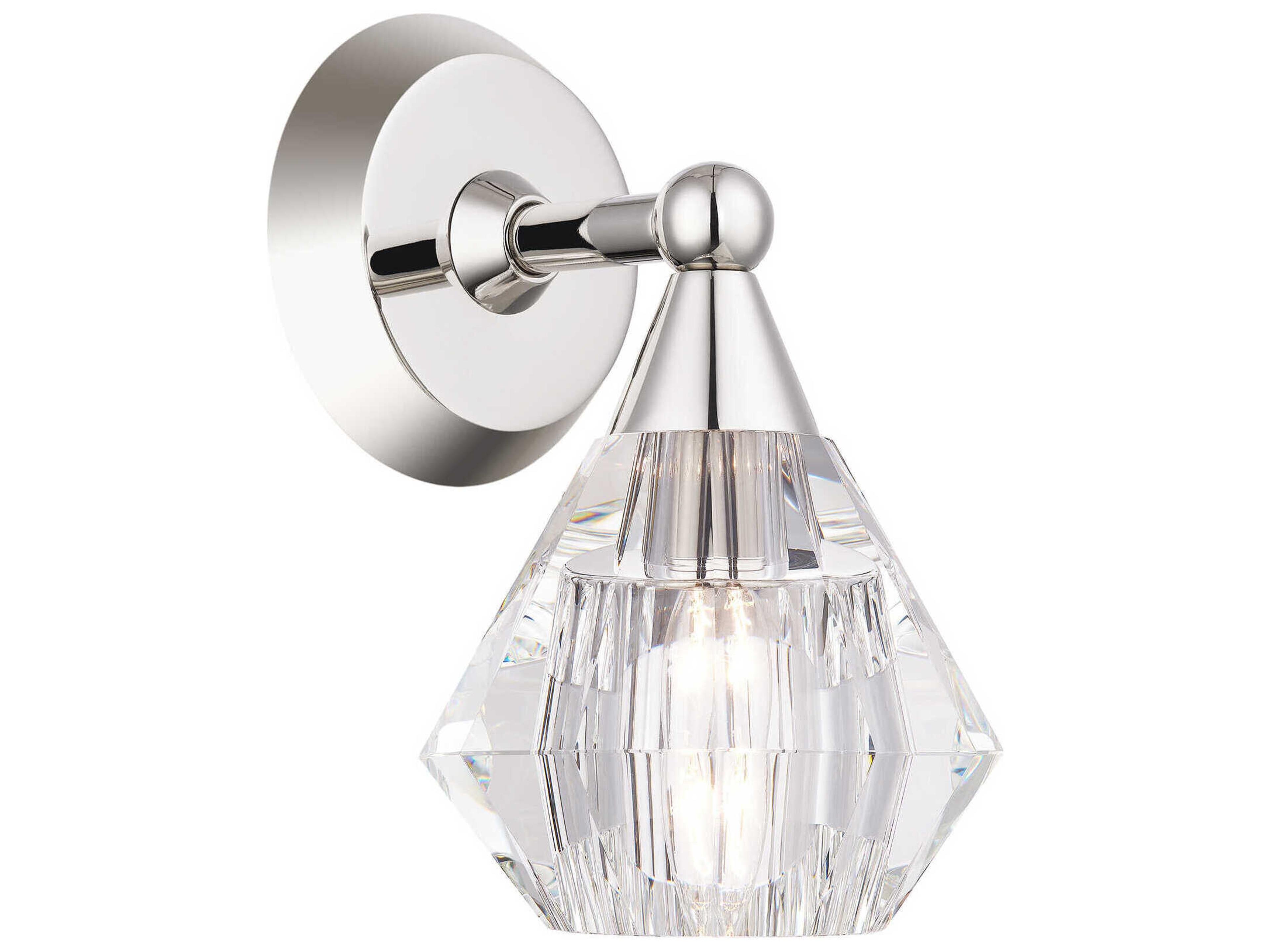 Brussels 1-Light Polished Nickel Crystal Wall Sconce