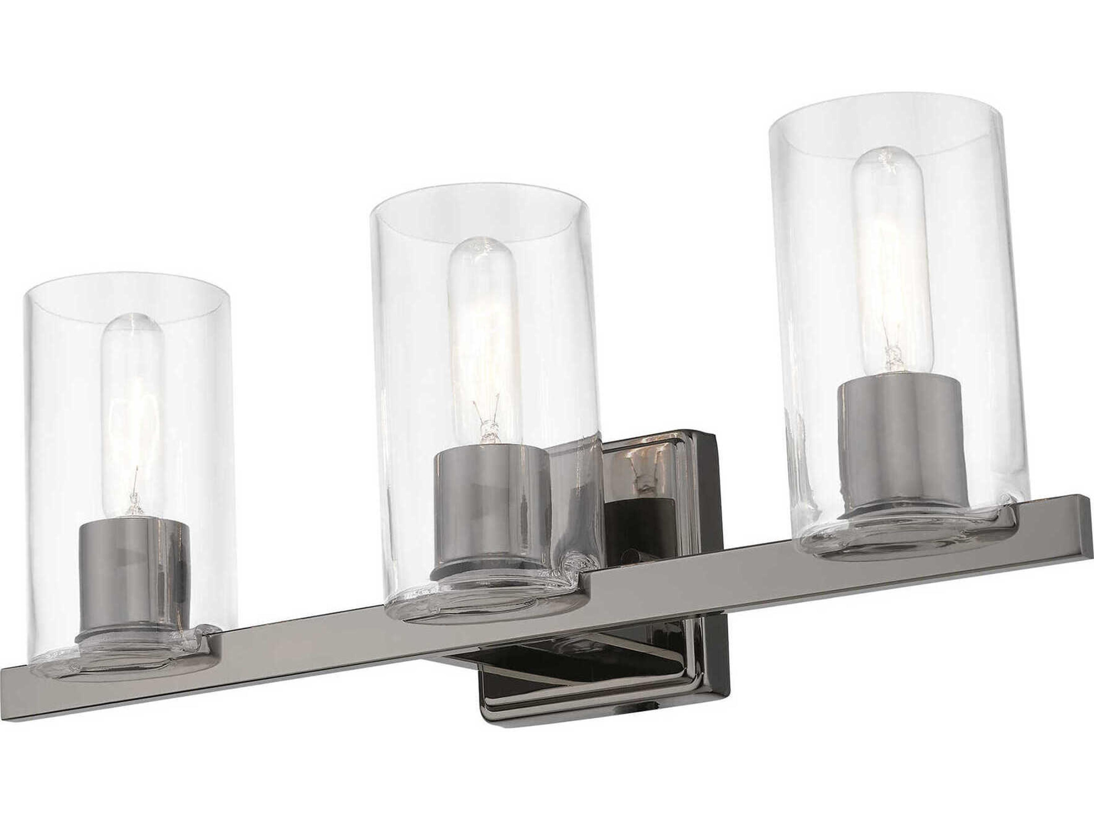 Livex Lighting Clarion 3-Light Black Chrome Glass Vanity Light