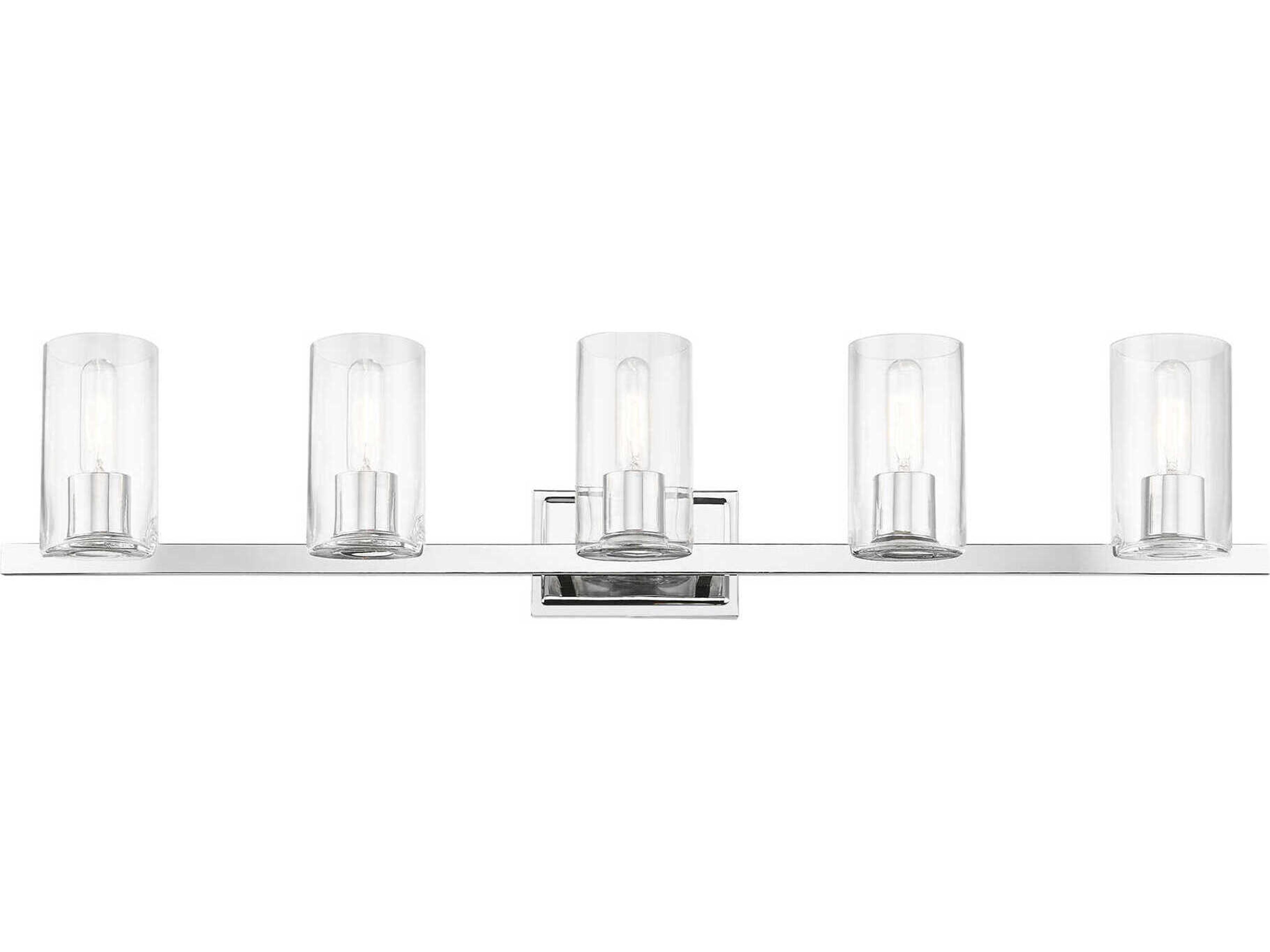 Livex Lighting Clarion 5-Light Polished Chrome Glass Vanity Light