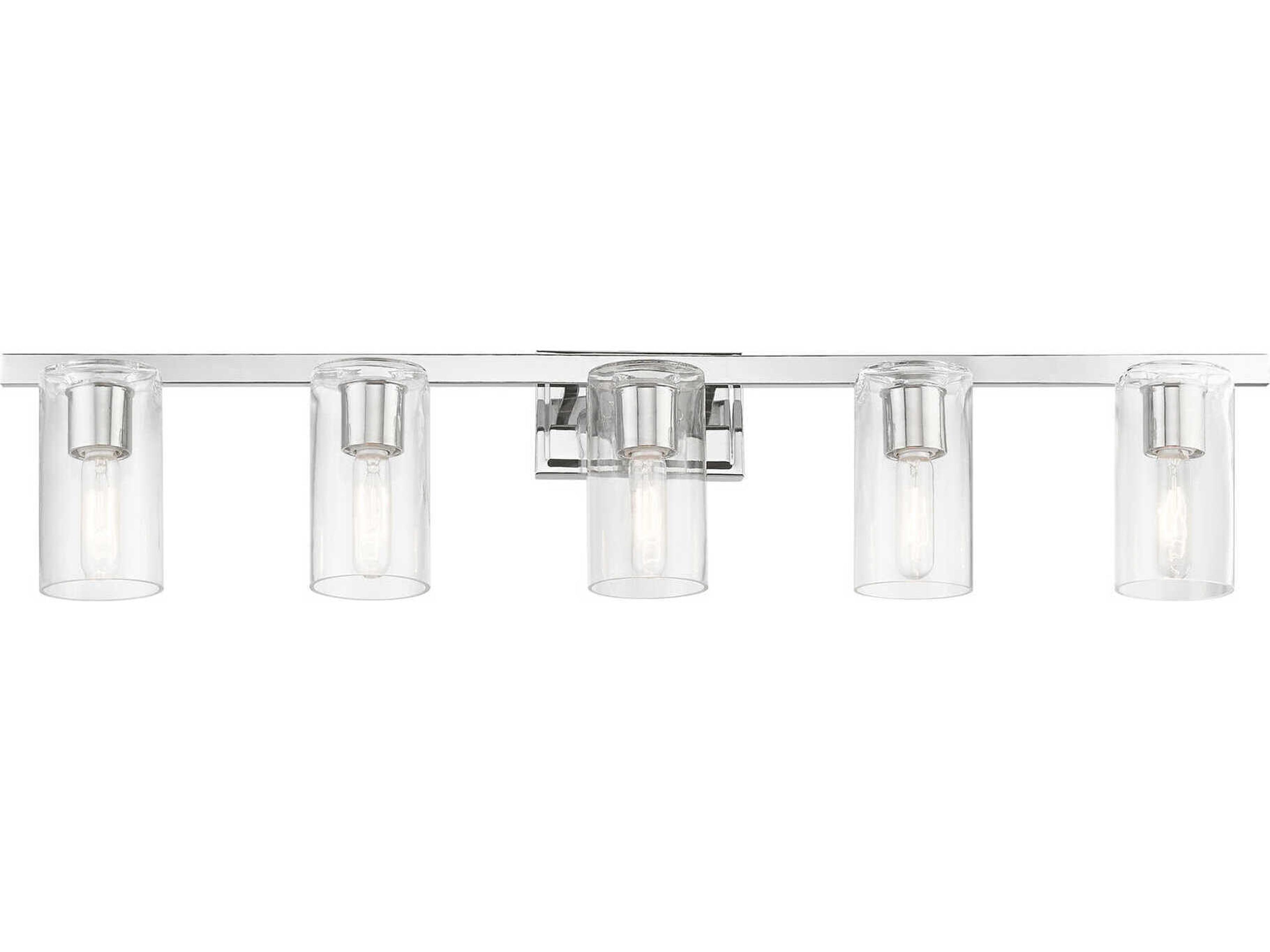 Livex Lighting Clarion 5-Light Polished Chrome Glass Vanity Light