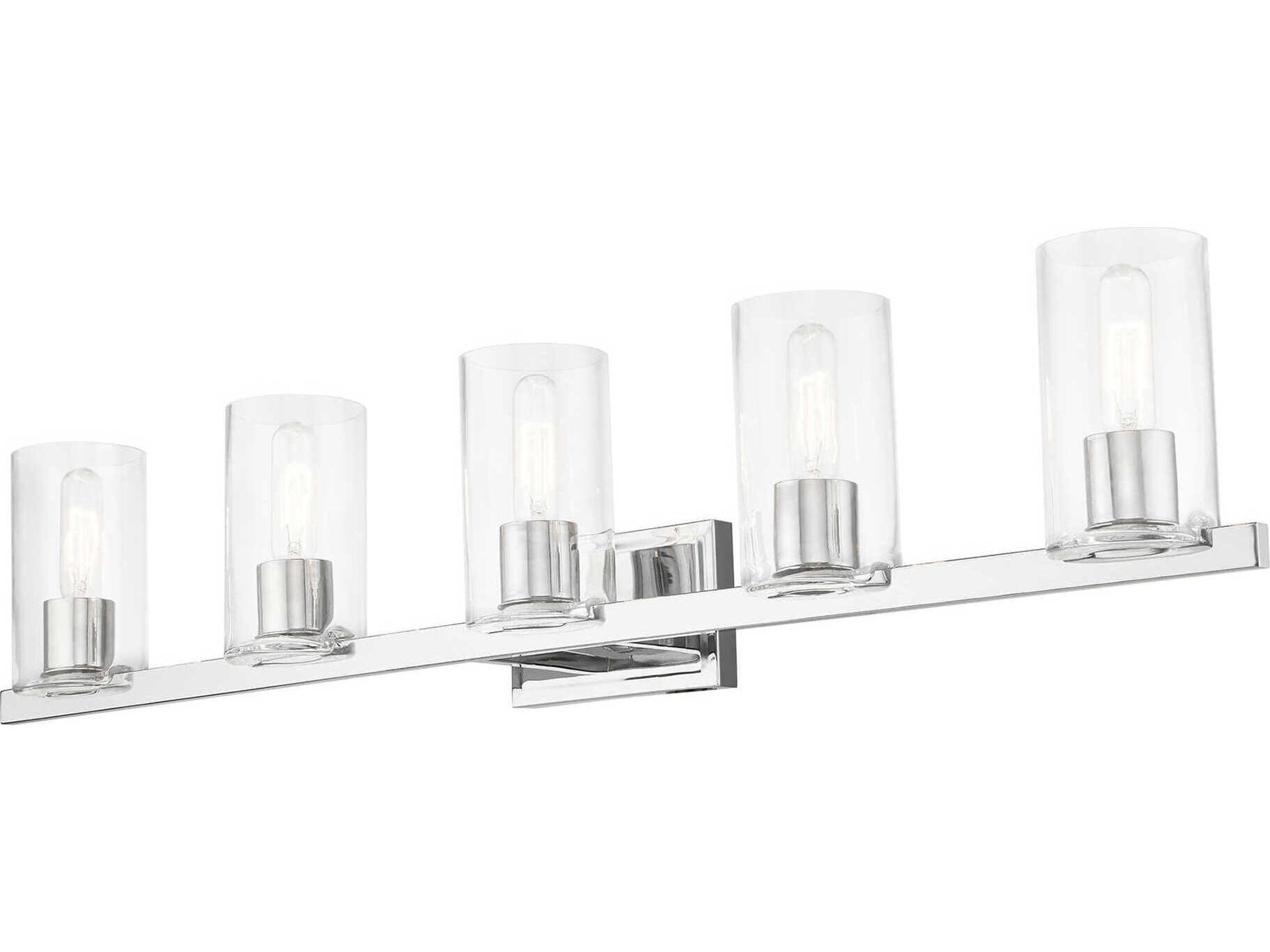 Livex Lighting Clarion 5-Light Polished Chrome Glass Vanity Light
