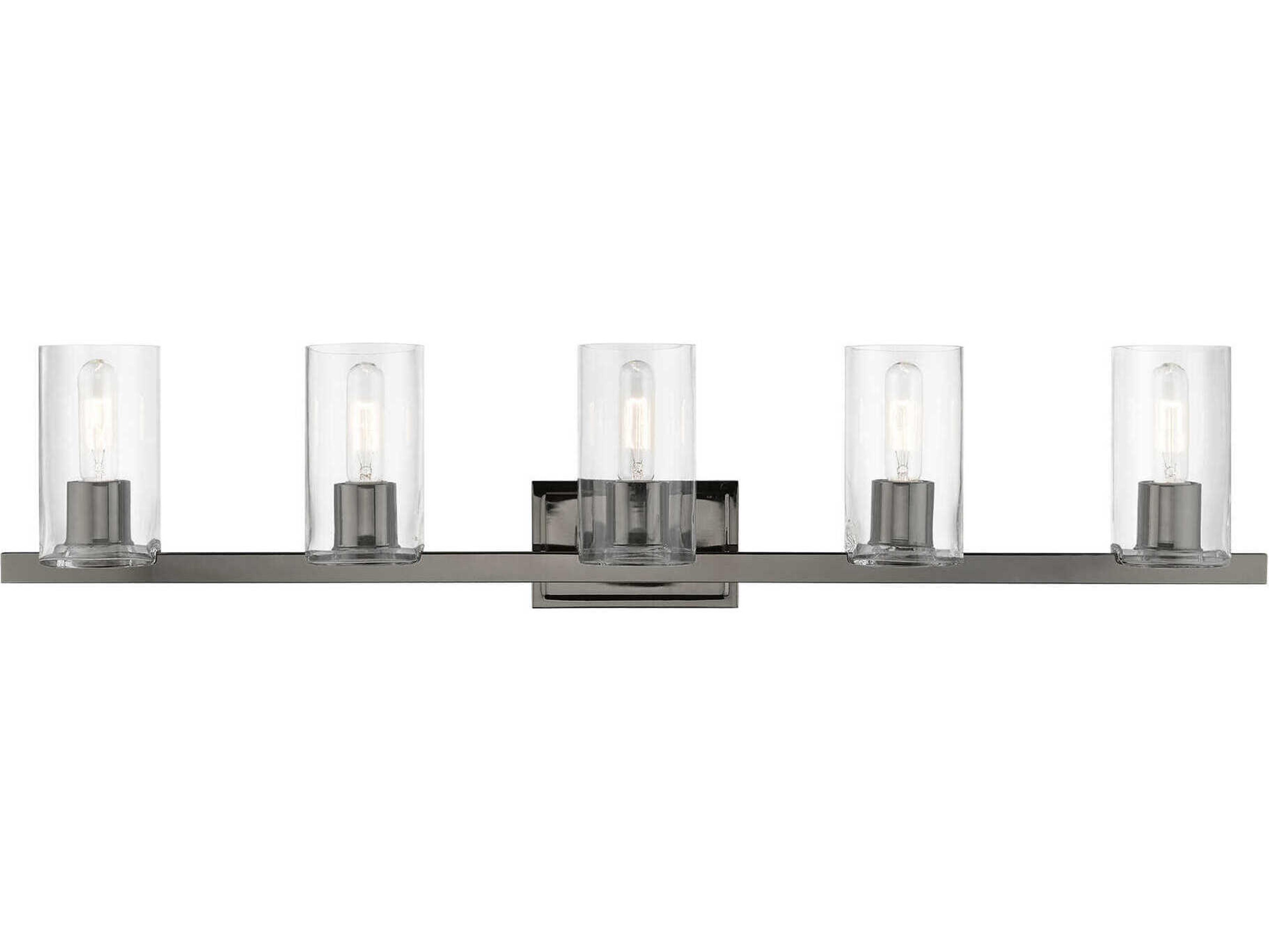 Clarion 5-Light Black Chrome Glass Vanity Light
