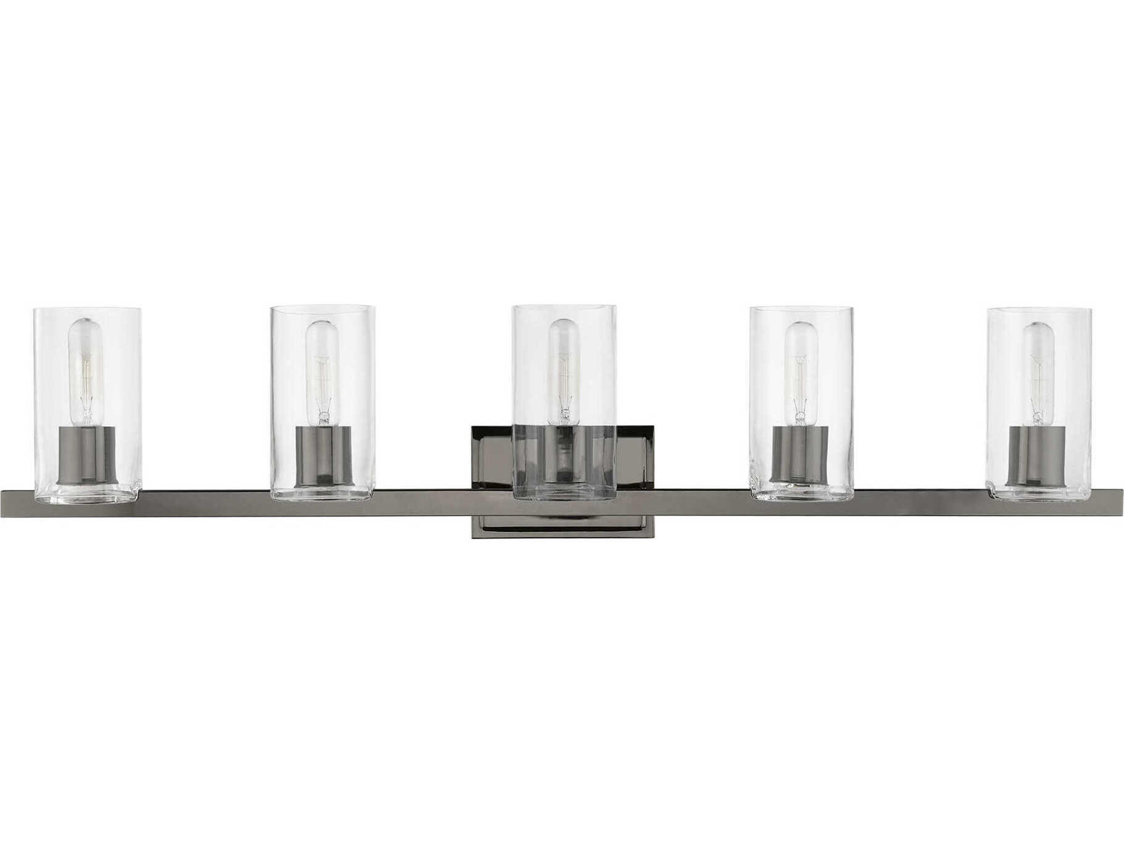 Livex Lighting Clarion 5-Light Black Chrome Glass Vanity Light