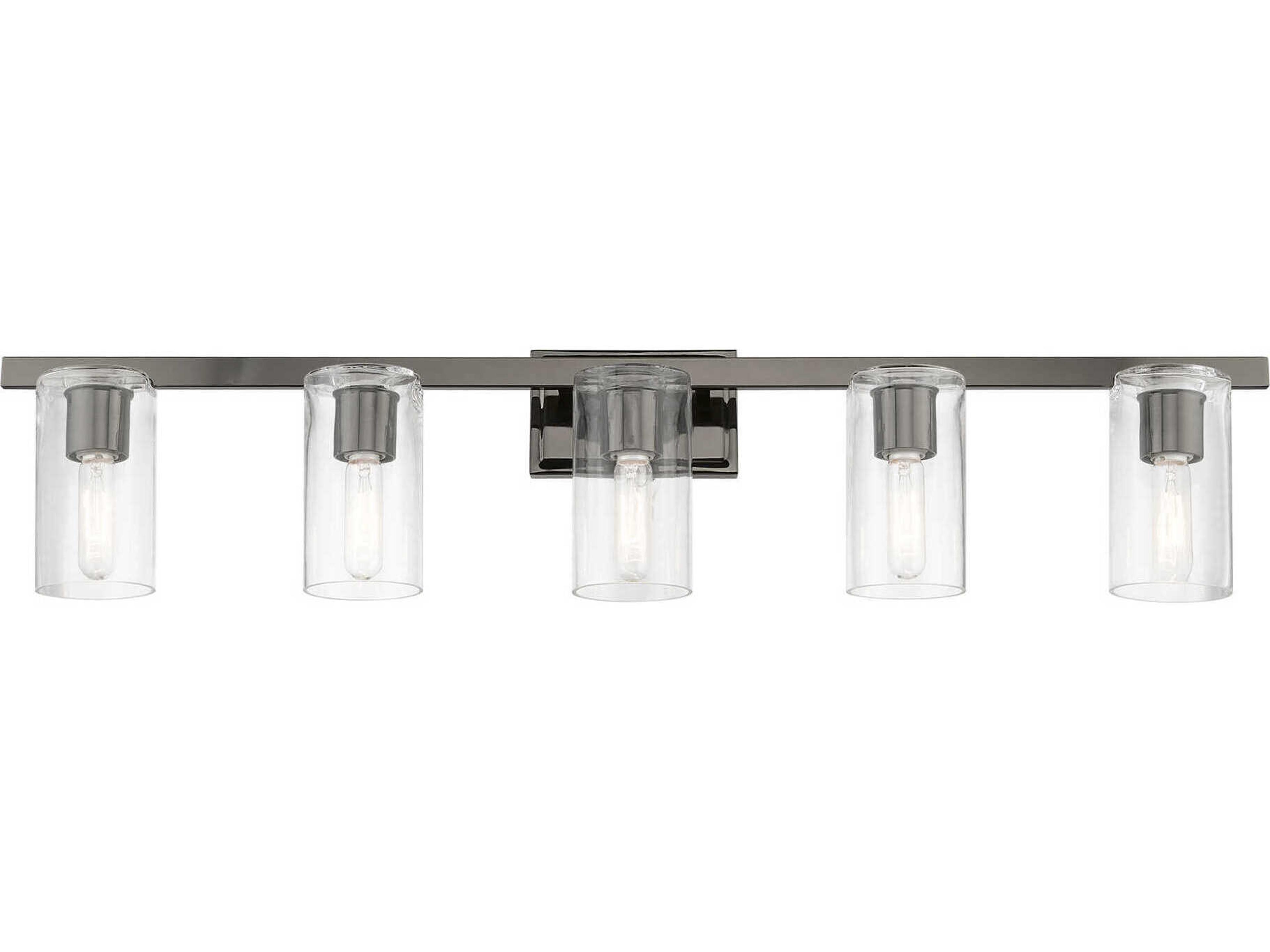 Livex Lighting Clarion 5-Light Black Chrome Glass Vanity Light