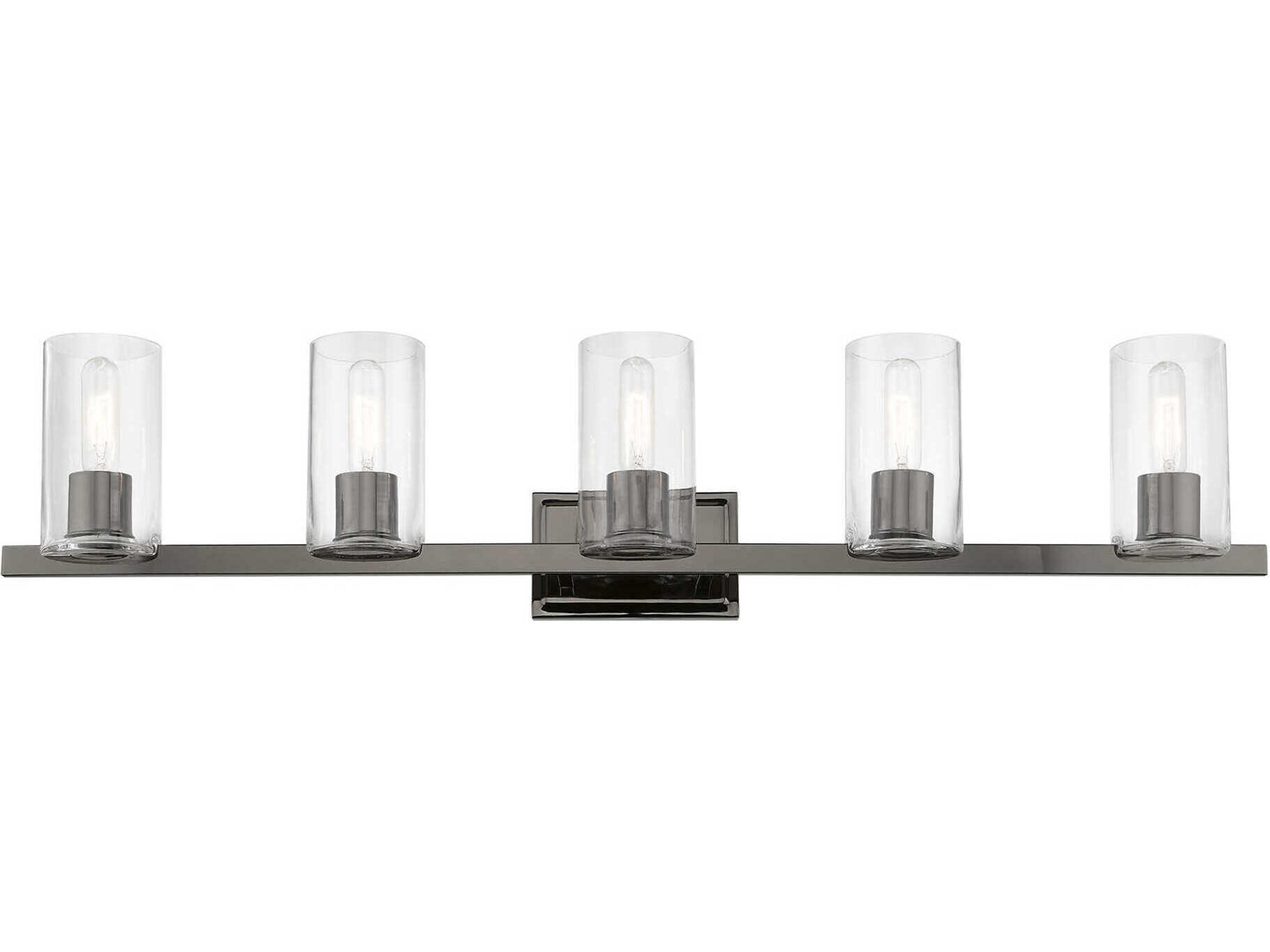 Livex Lighting Clarion 5-Light Black Chrome Glass Vanity Light
