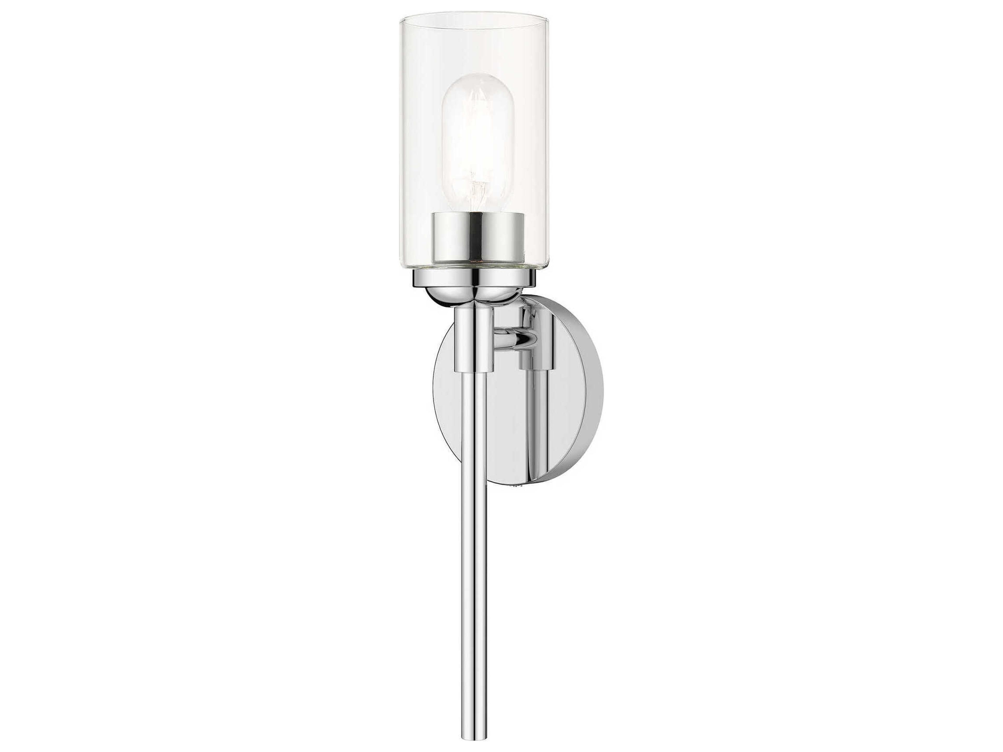 Whittier 1-Light Polished Chrome Glass Wall Sconce