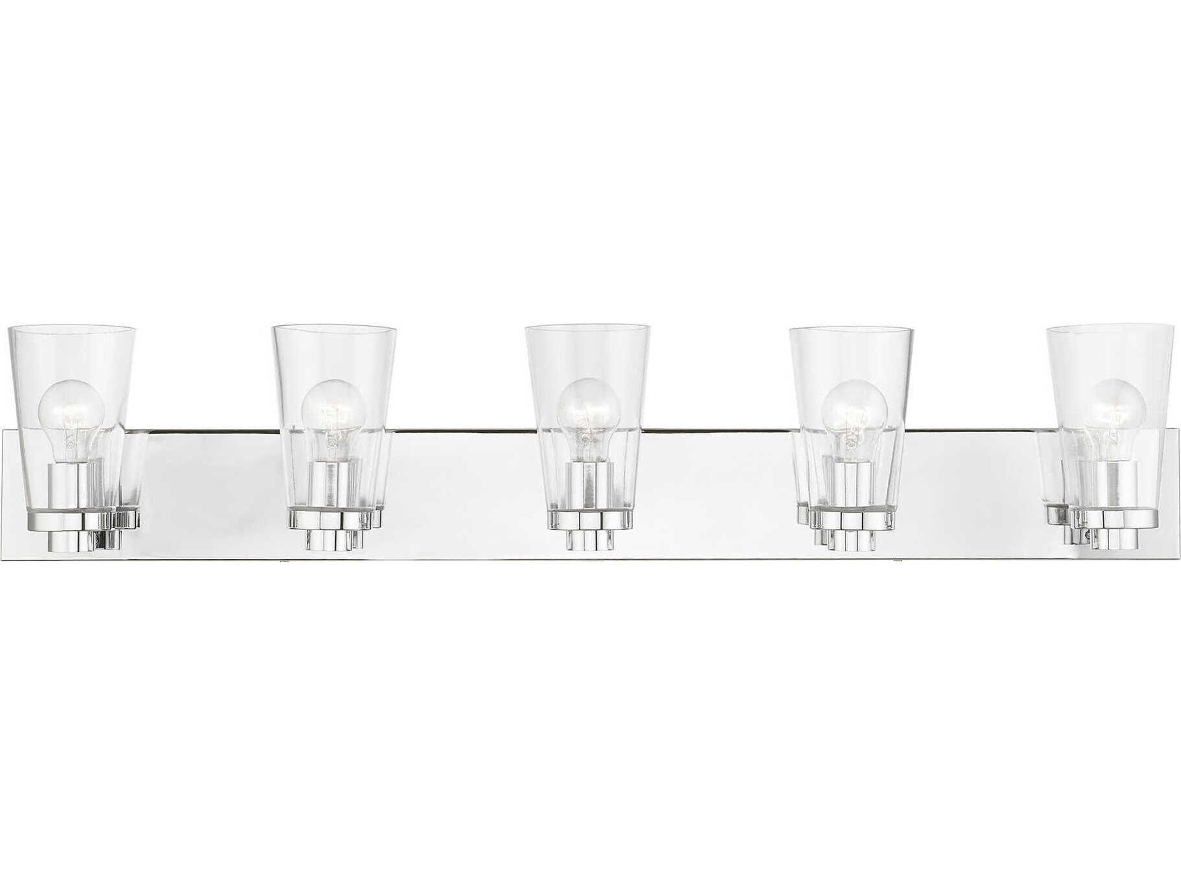 Cityview 5-Light Polished Chrome Glass Vanity Light
