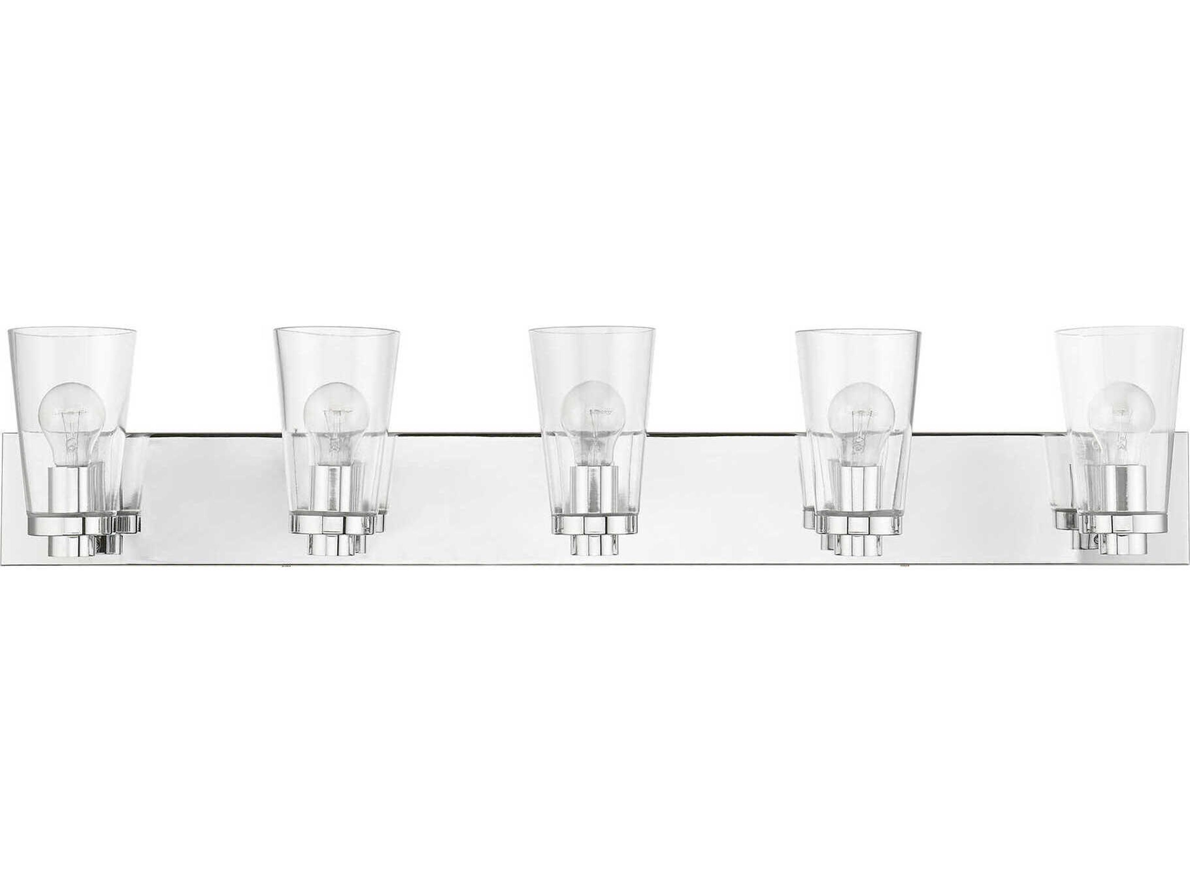 Livex Lighting Cityview 5-Light Polished Chrome Glass Vanity Light