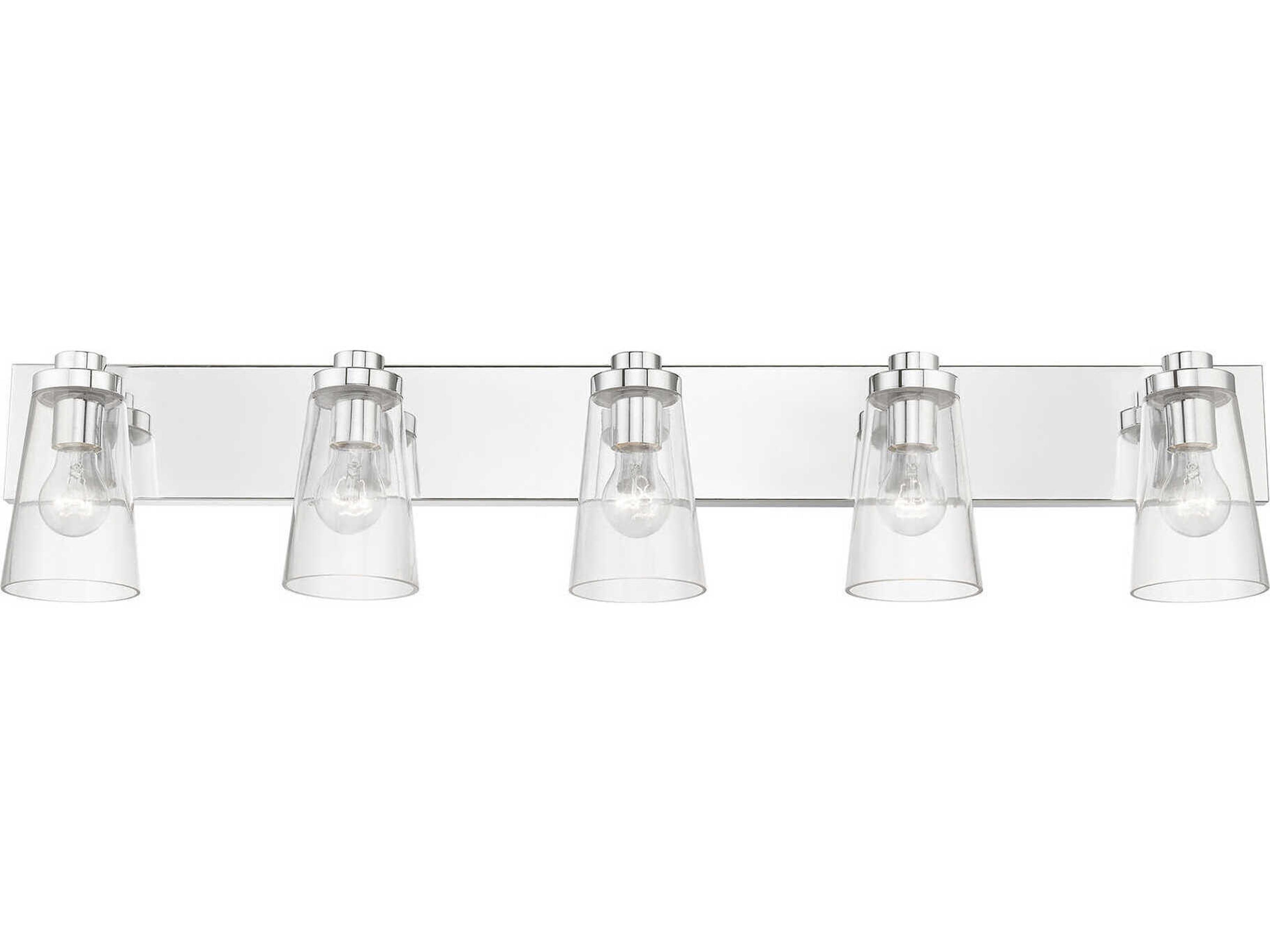Livex Lighting Cityview 5-Light Polished Chrome Glass Vanity Light