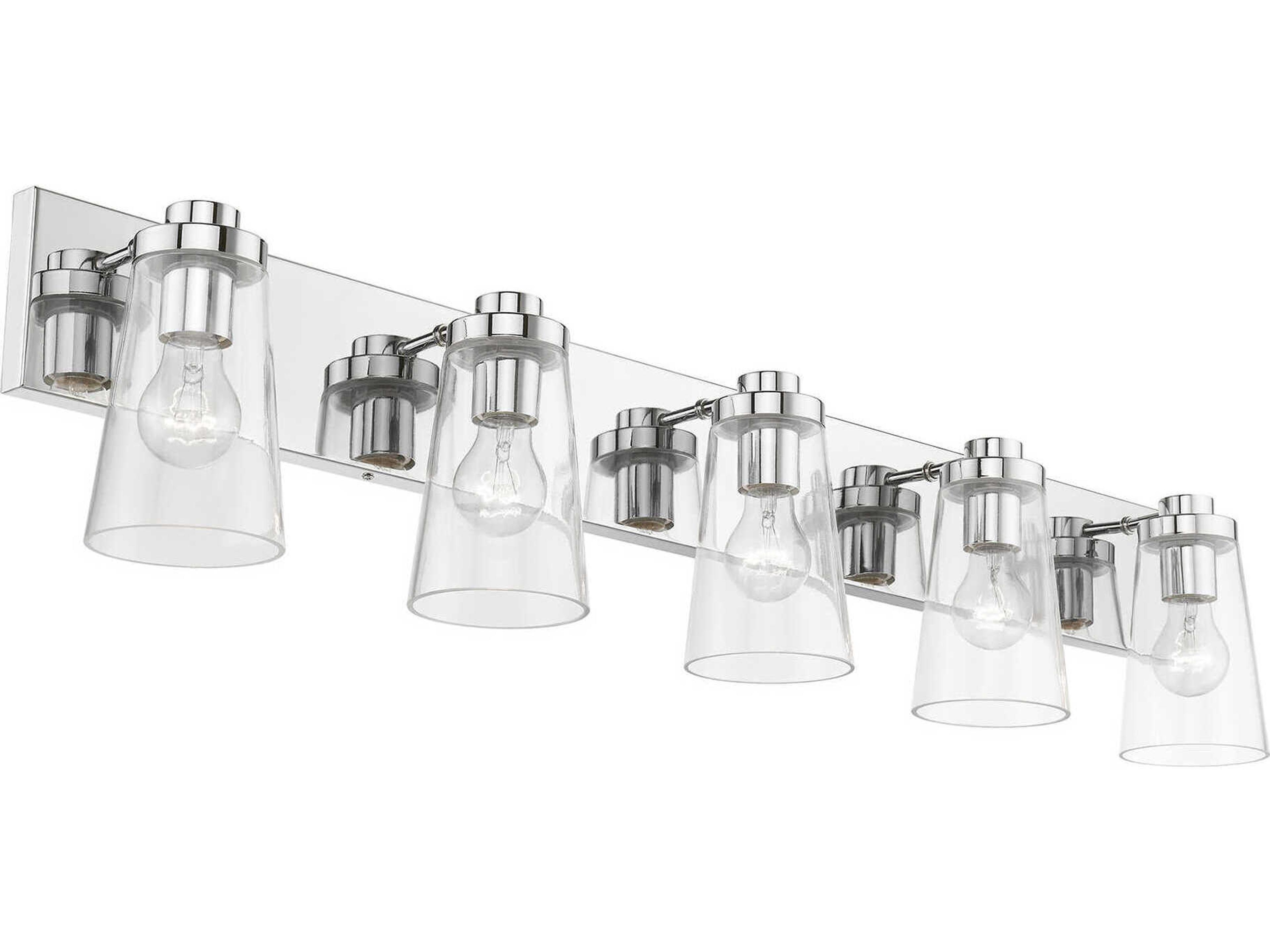 Livex Lighting Cityview 5-Light Polished Chrome Glass Vanity Light