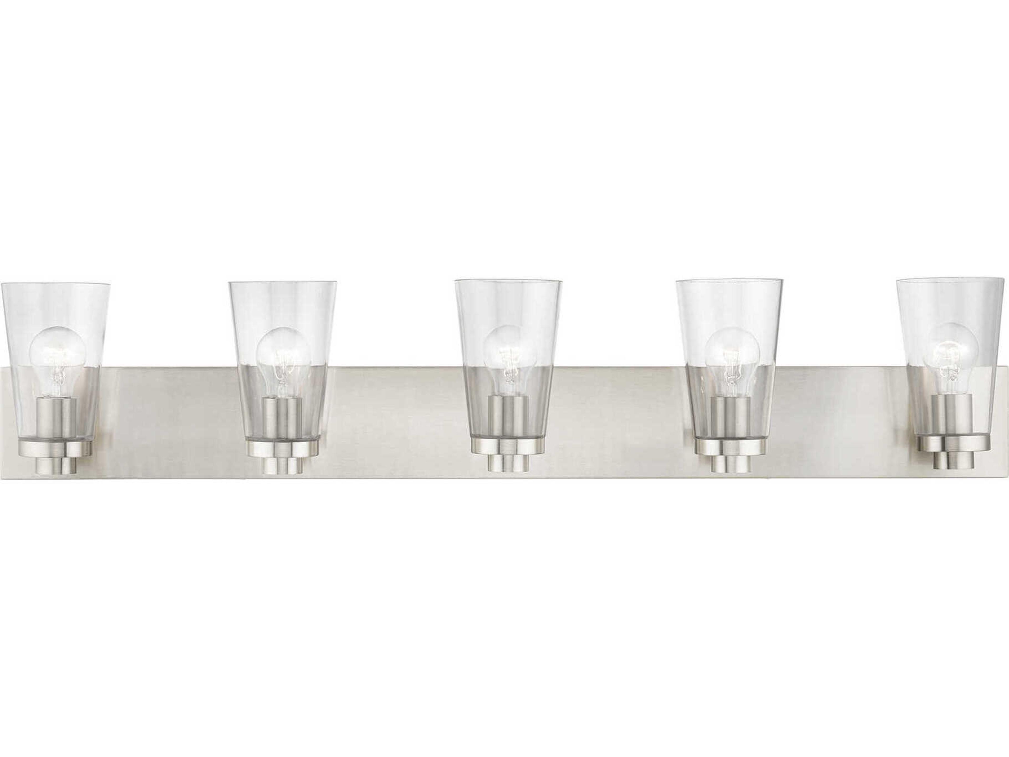 Cityview 5-Light Brushed Nickel Glass Vanity Light