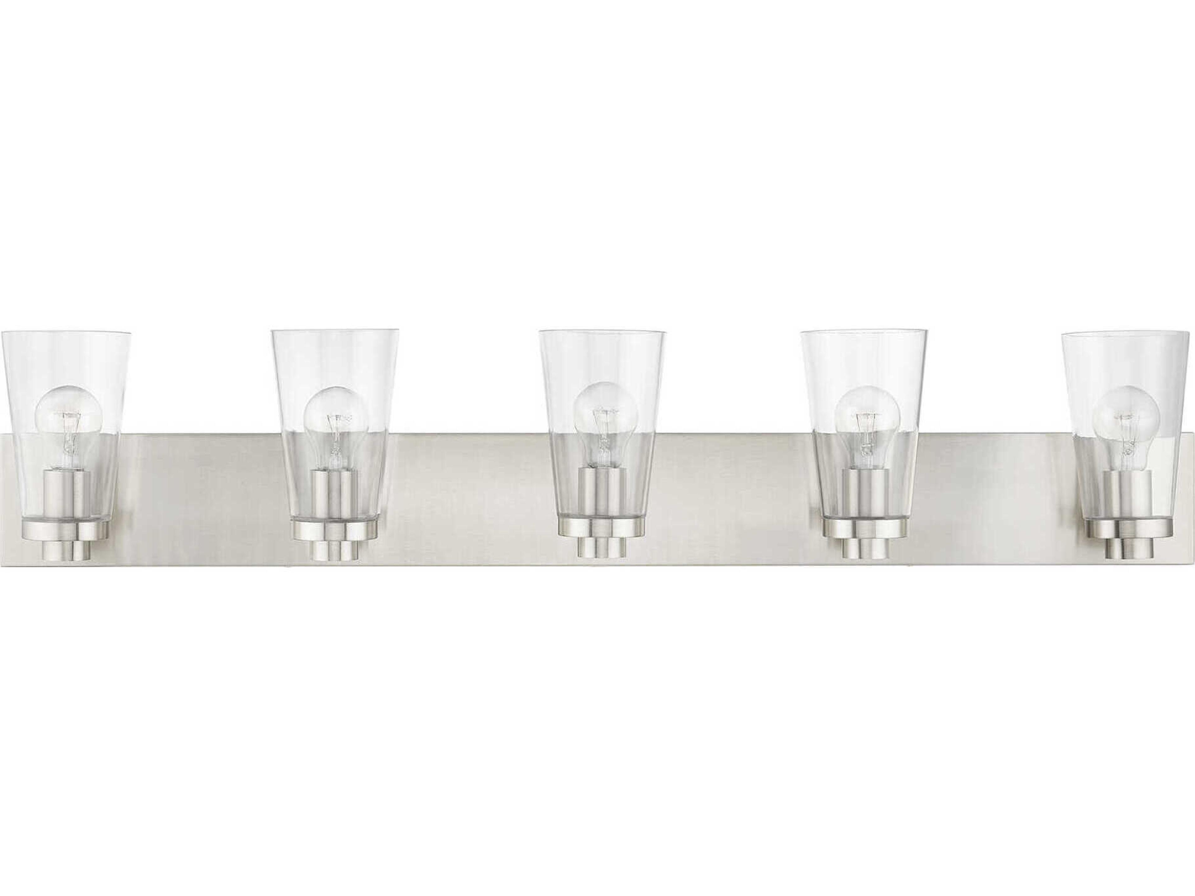 Livex Lighting Cityview 5-Light Brushed Nickel Glass Vanity Light