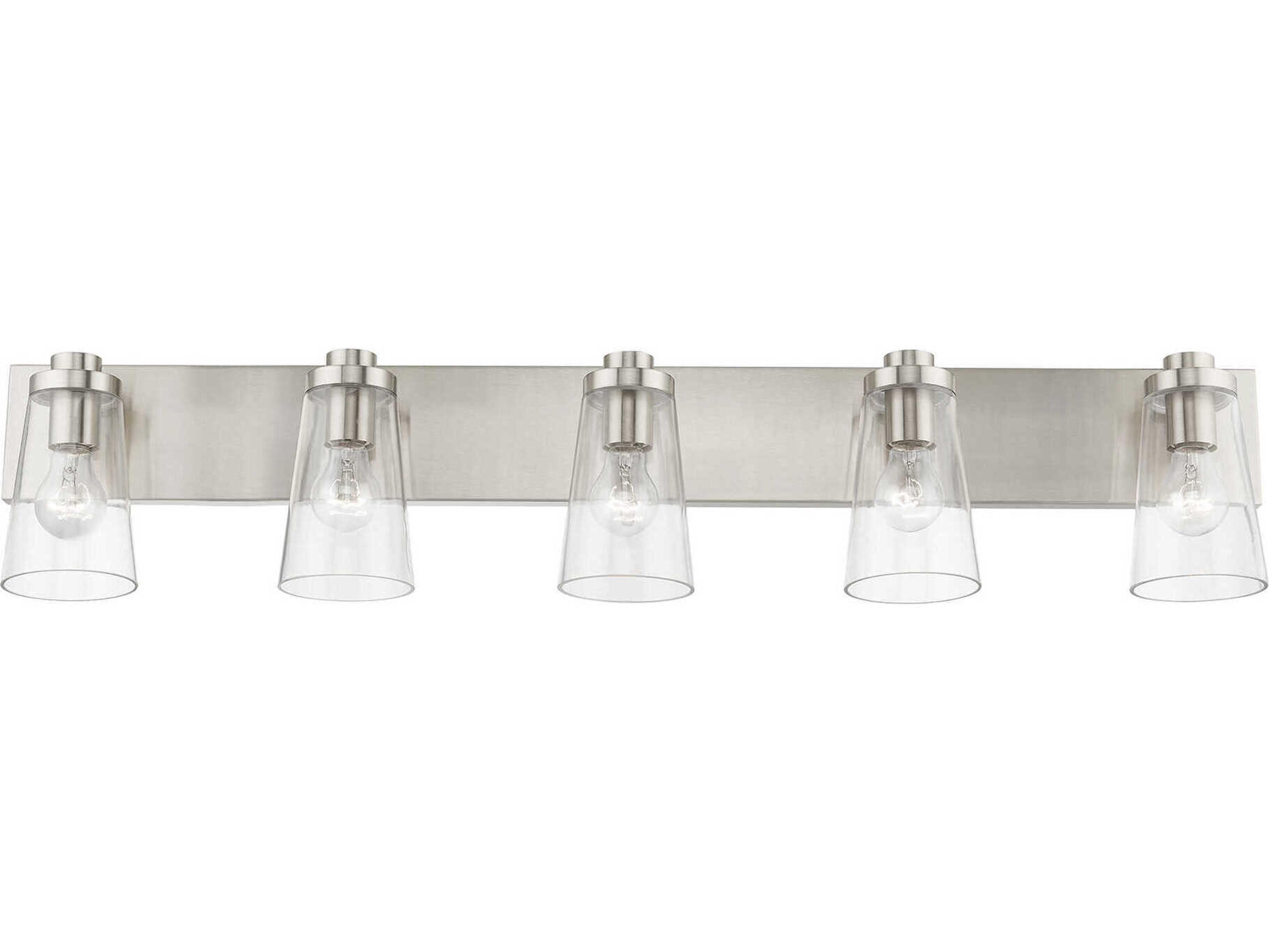 Livex Lighting Cityview 5-Light Brushed Nickel Glass Vanity Light