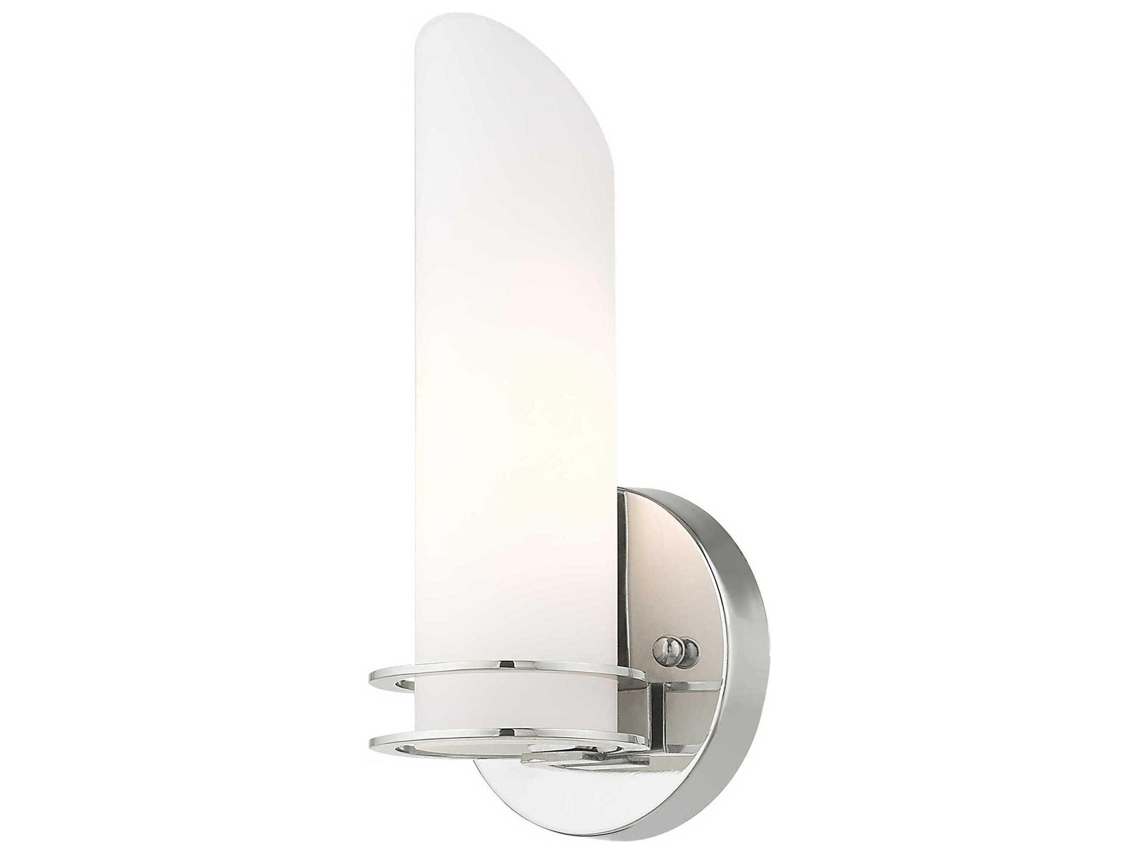 Livex Lighting Pelham 1-Light Polished Chrome Glass Wall Sconce