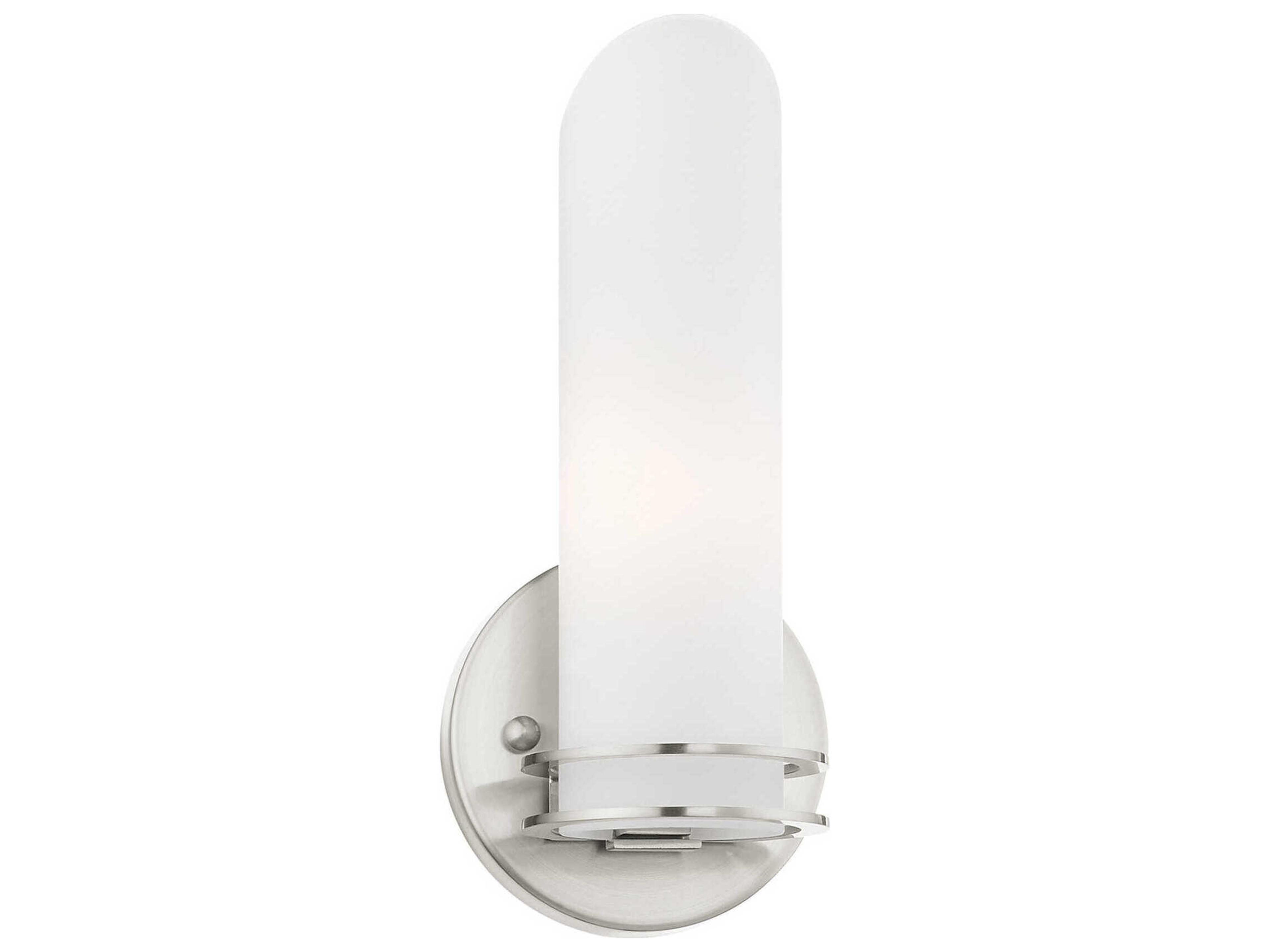 Livex Lighting Pelham 1-Light Brushed Nickel Glass Wall Sconce