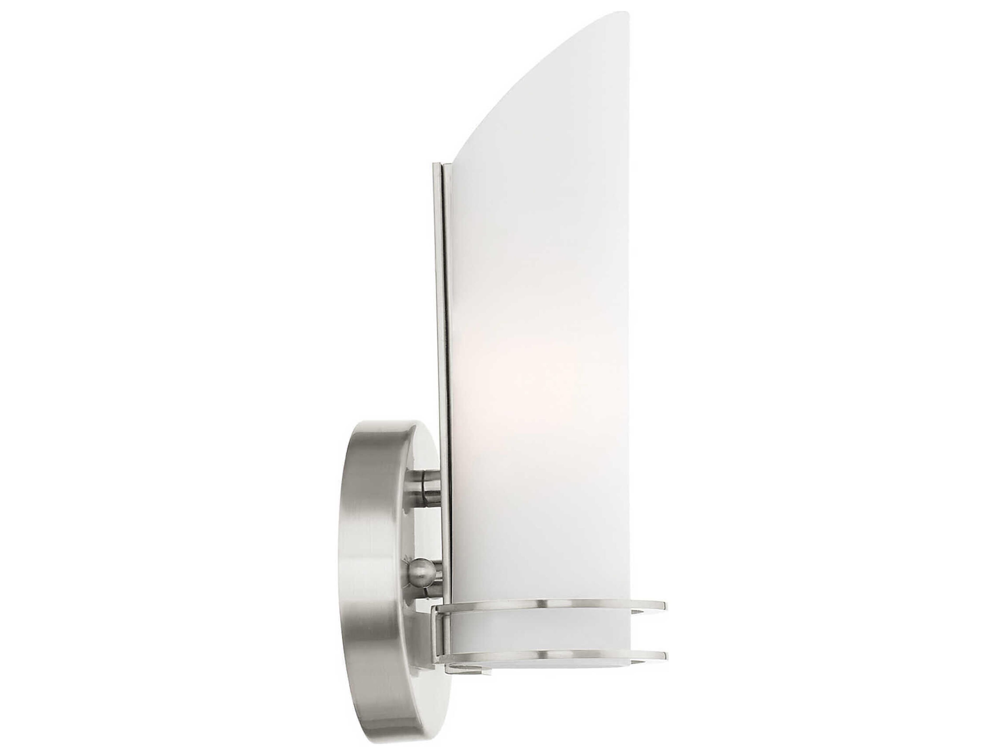 Livex Lighting Pelham 1-Light Brushed Nickel Glass Wall Sconce