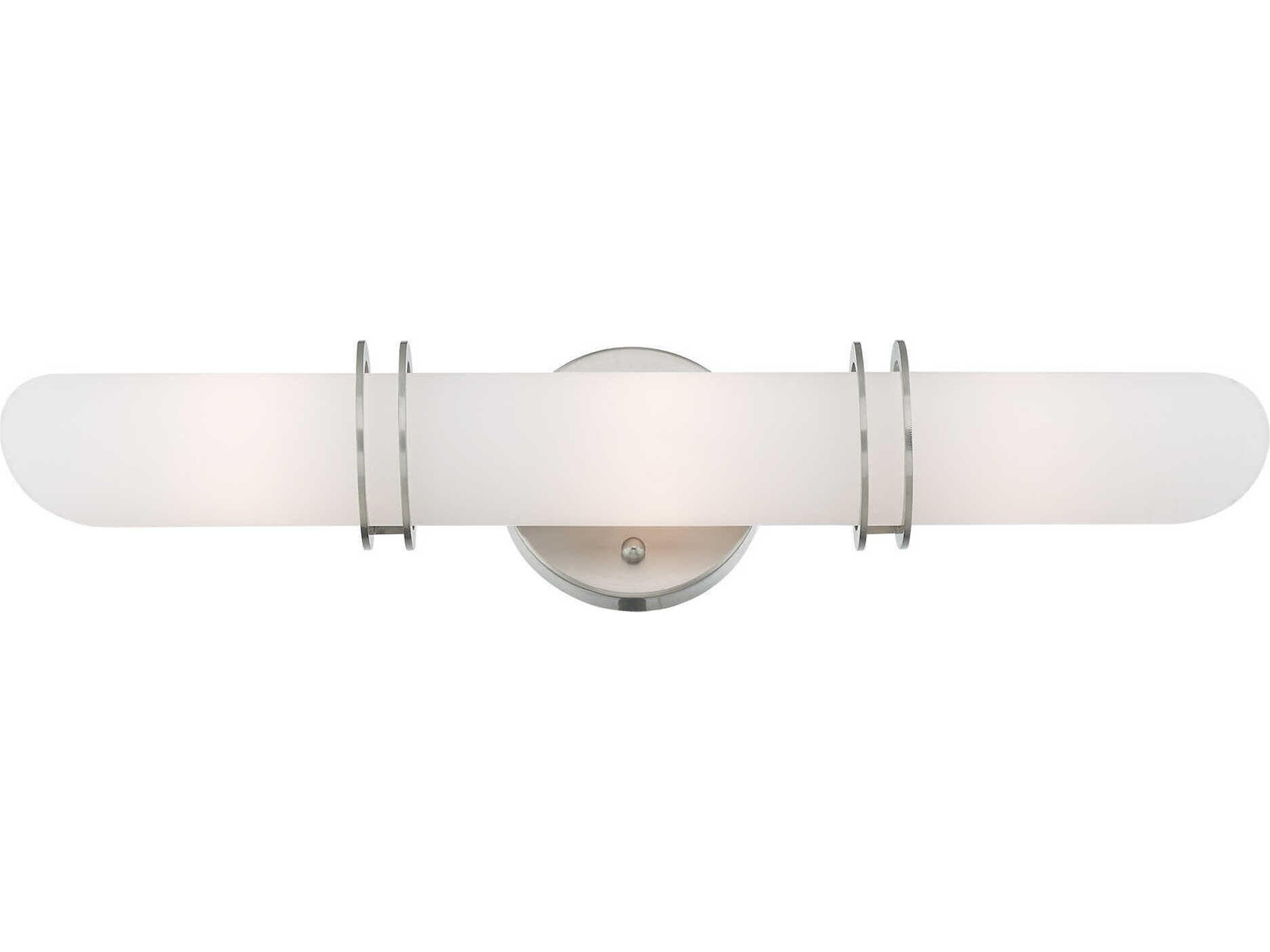 Livex Lighting Pelham 3-Light Brushed Nickel Glass Vanity Light
