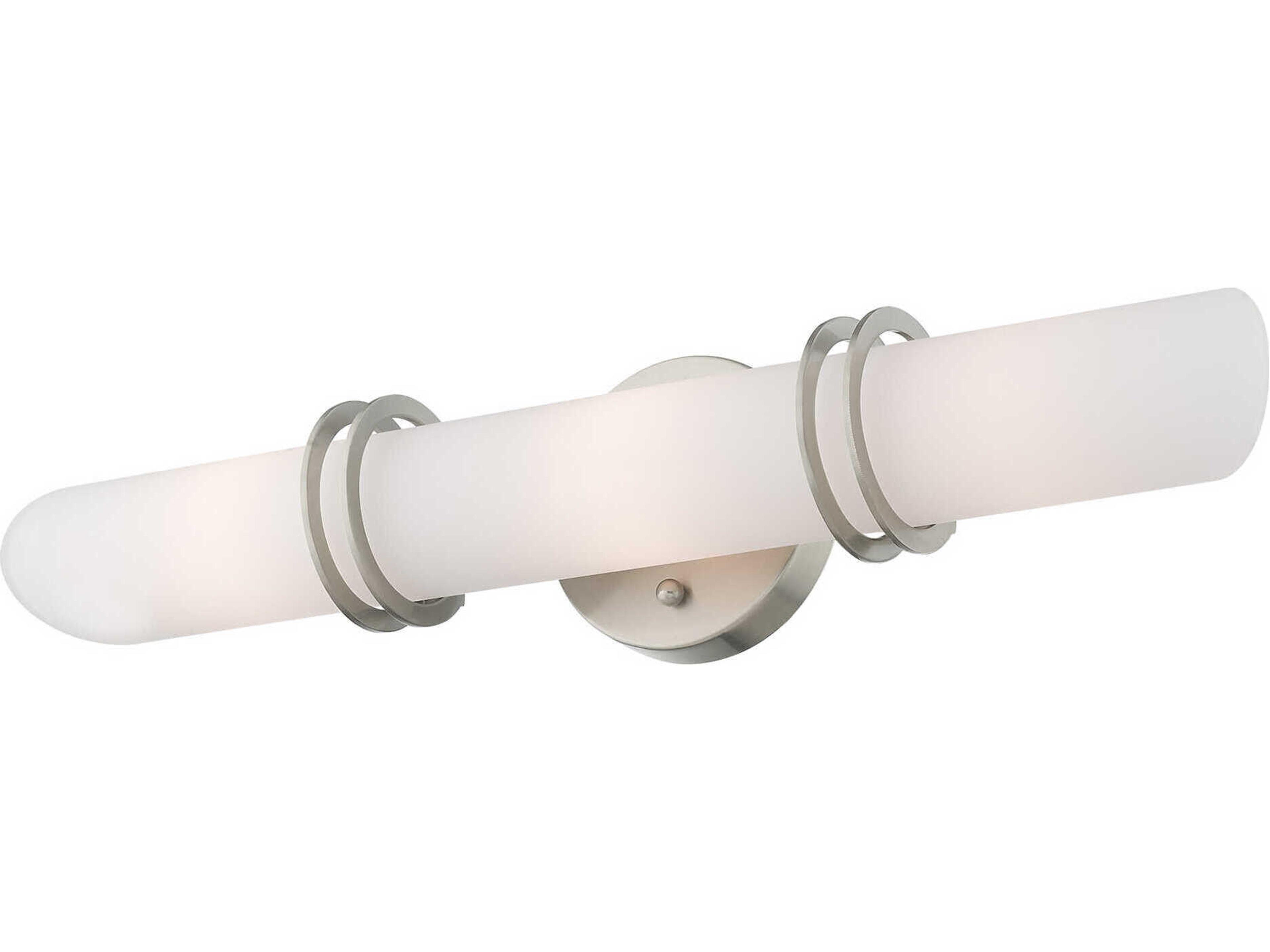 Livex Lighting Pelham 3-Light Brushed Nickel Glass Vanity Light