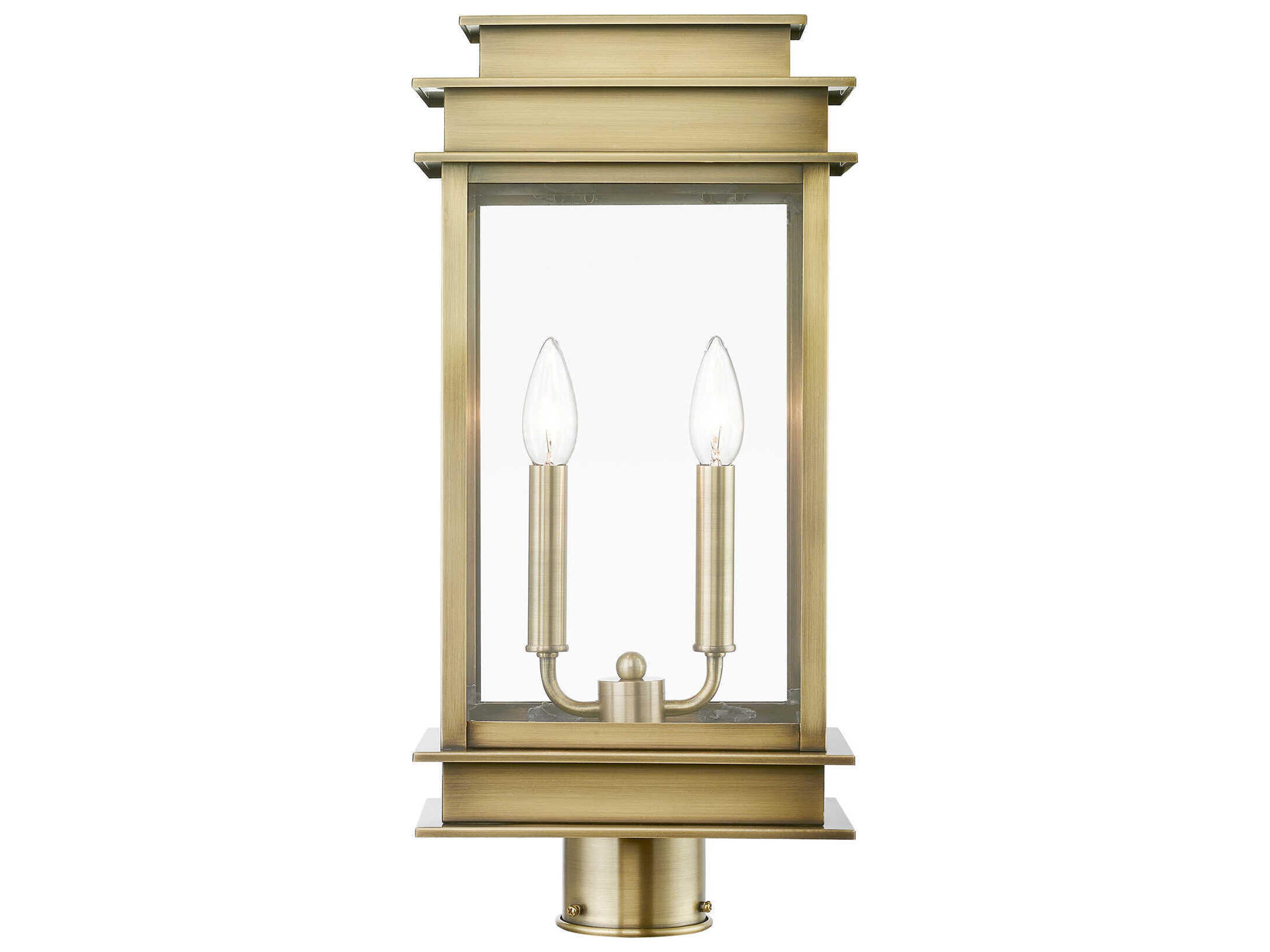 Livex Lighting Princeton Stainless Steel Reflector 2 - Light Outdoor Post Light