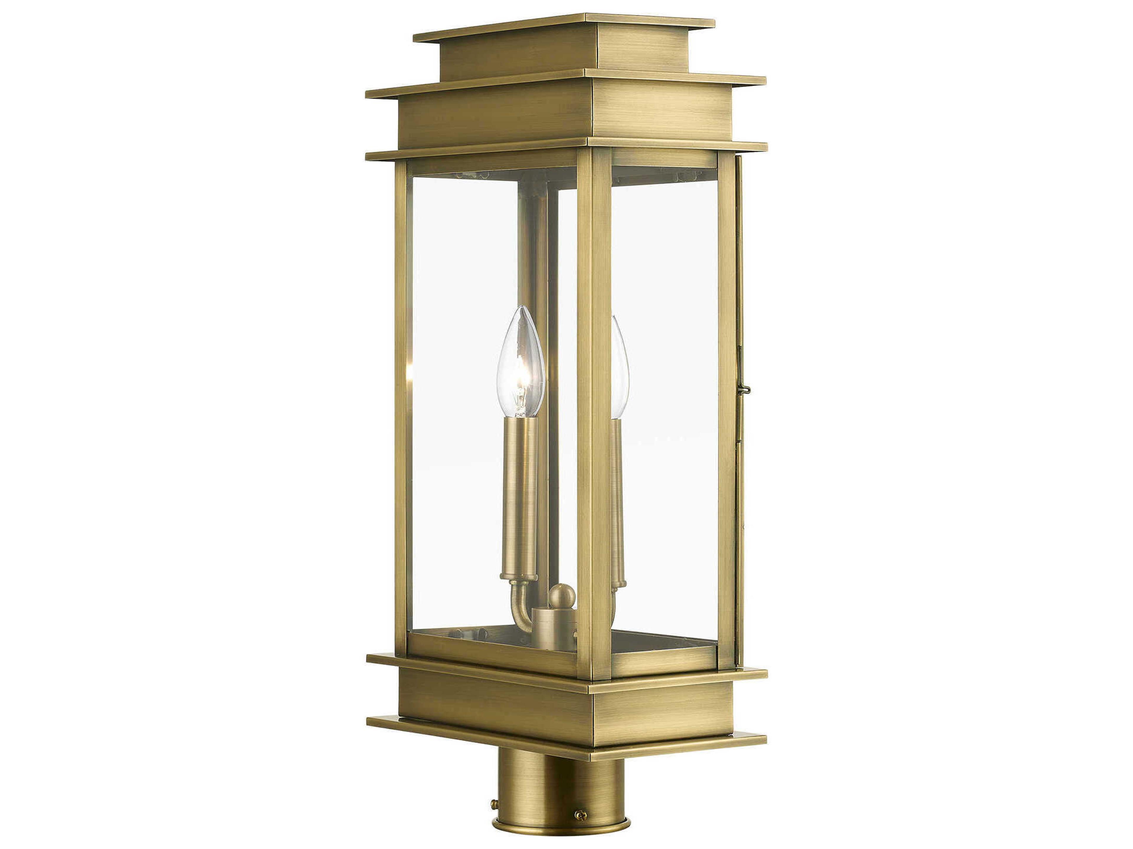 Livex Lighting Princeton Stainless Steel Reflector 2 - Light Outdoor Post Light