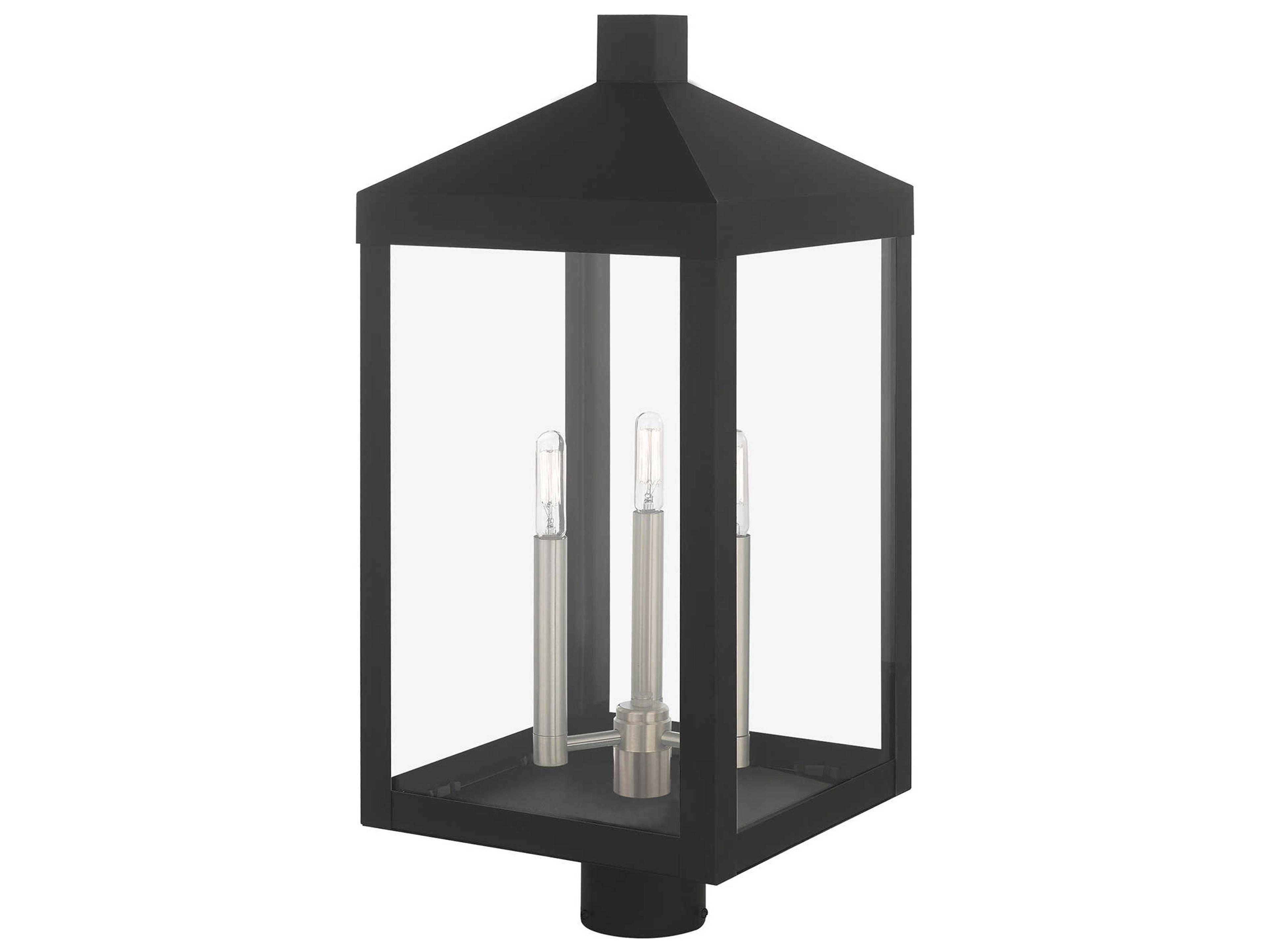 Livex Lighting Nyack 3 - Light Glass Outdoor Post Light