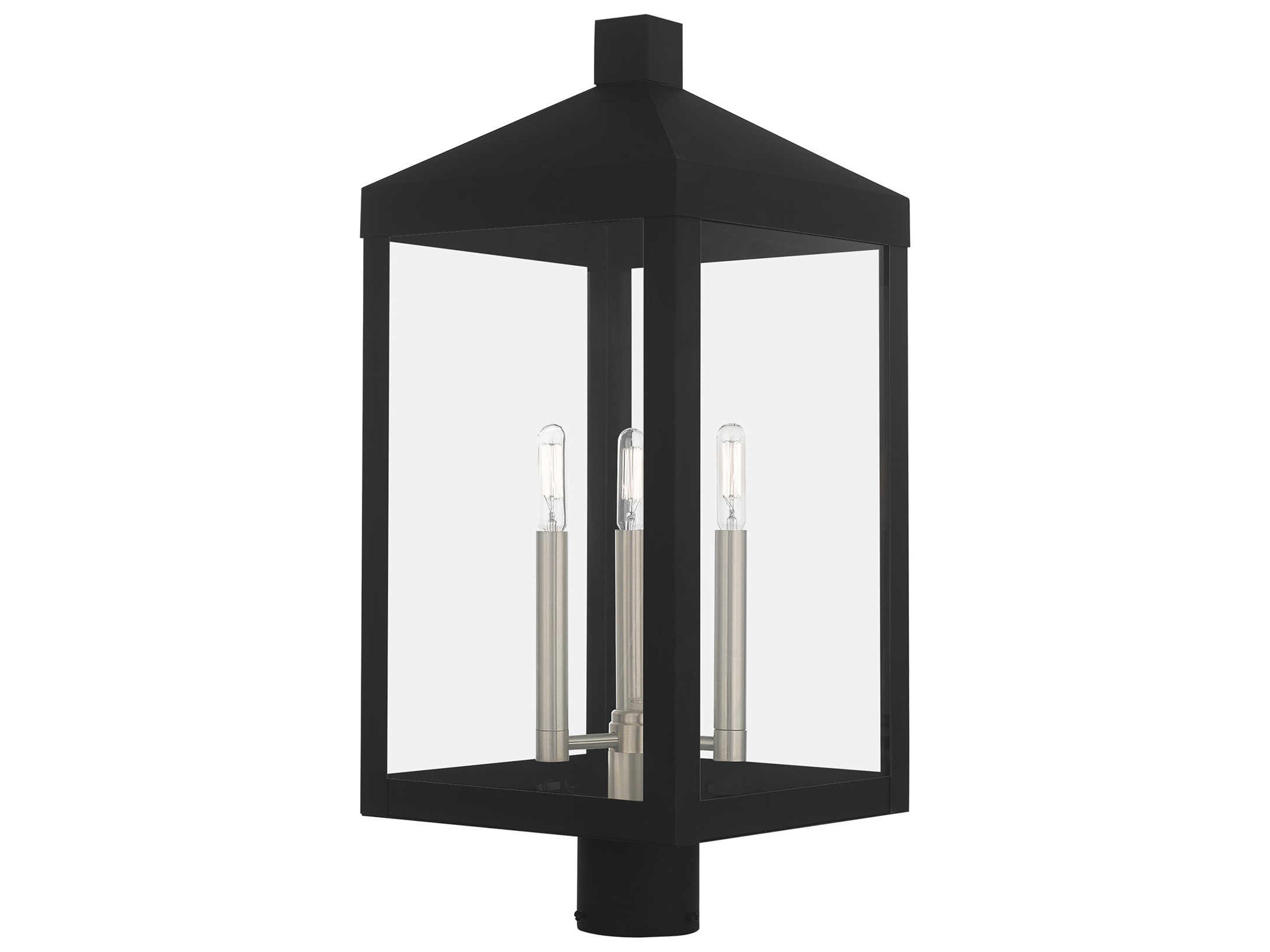Livex Lighting Nyack 3 - Light Glass Outdoor Post Light