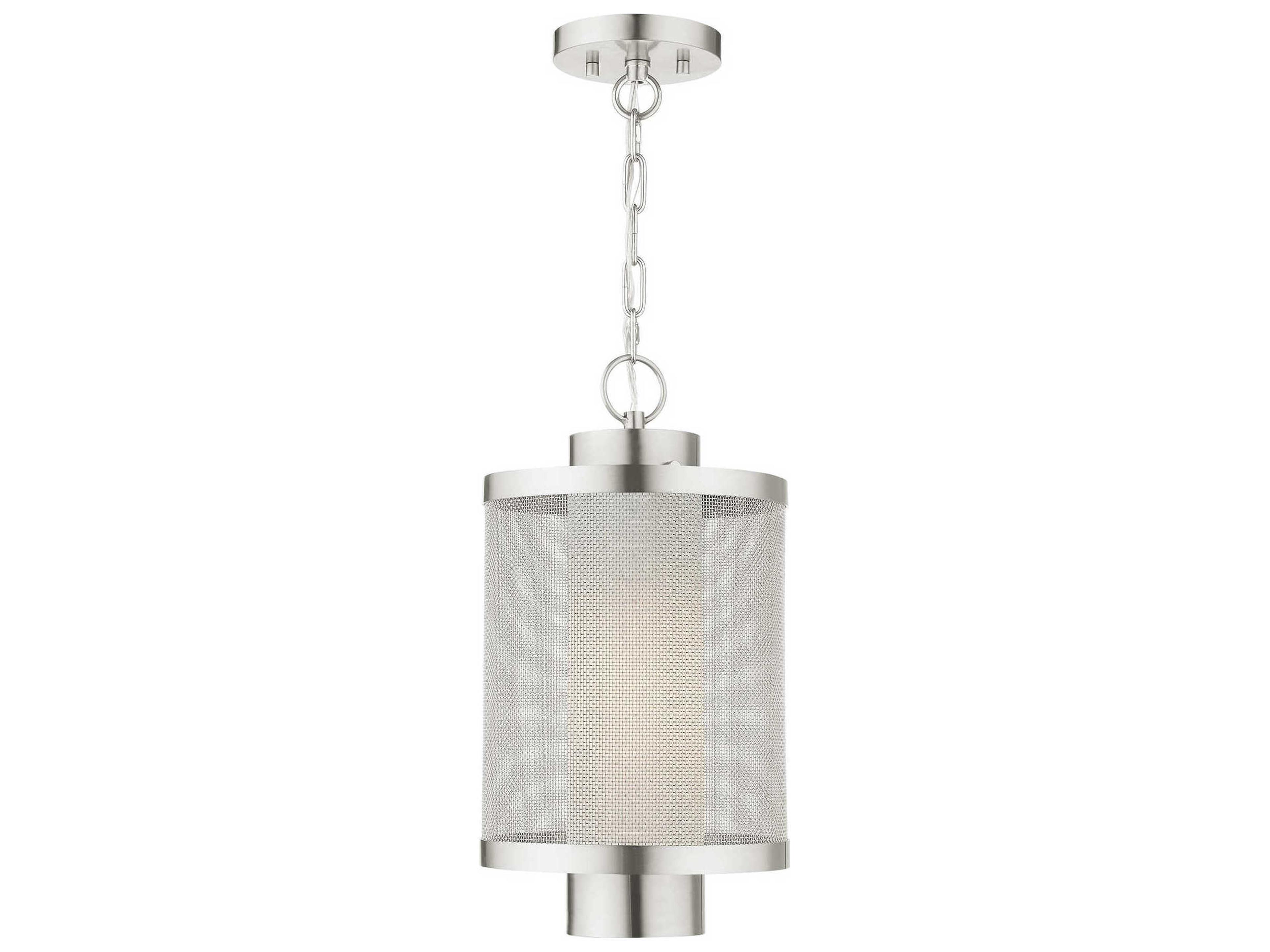 Nottingham 1-Light Brushed Nickel Glass Lantern Mini Pendant