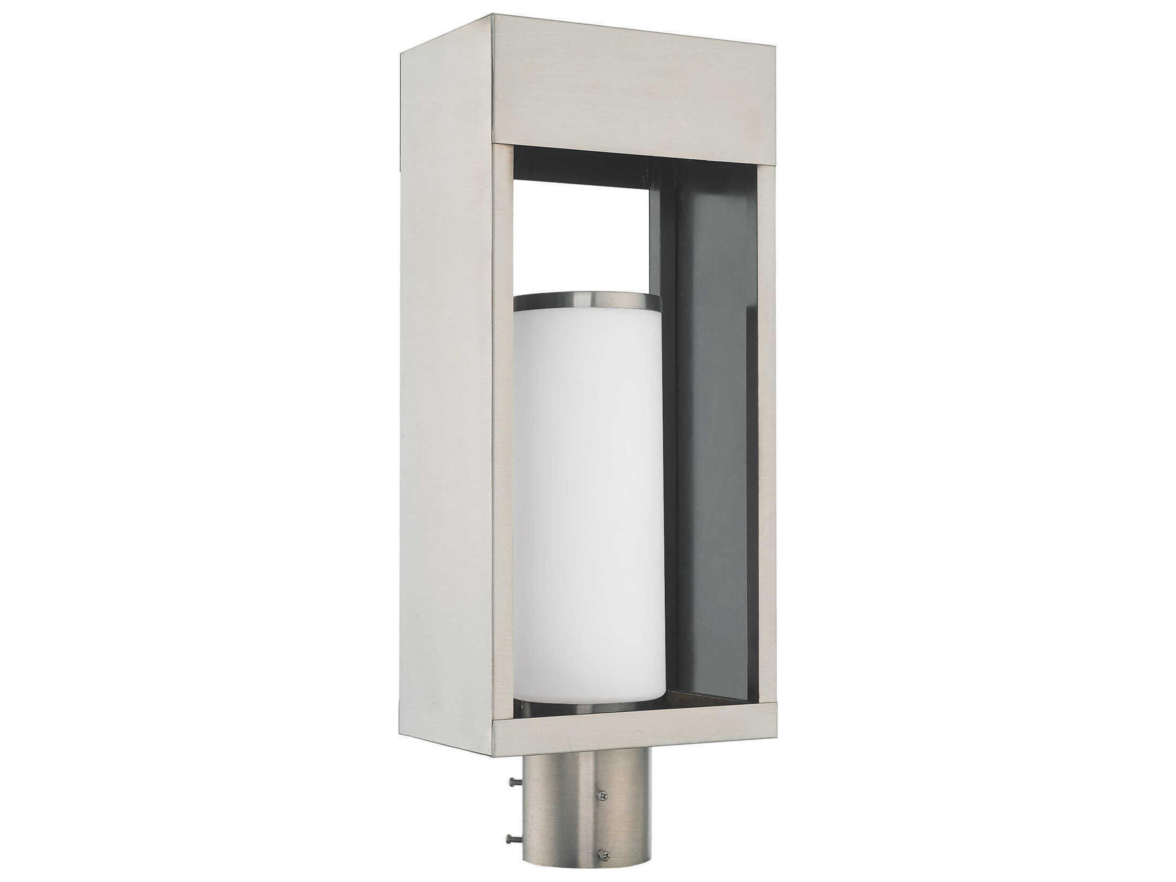 Livex Lighting Bleecker Brushed Nickel 1-light Outdoor Post Light