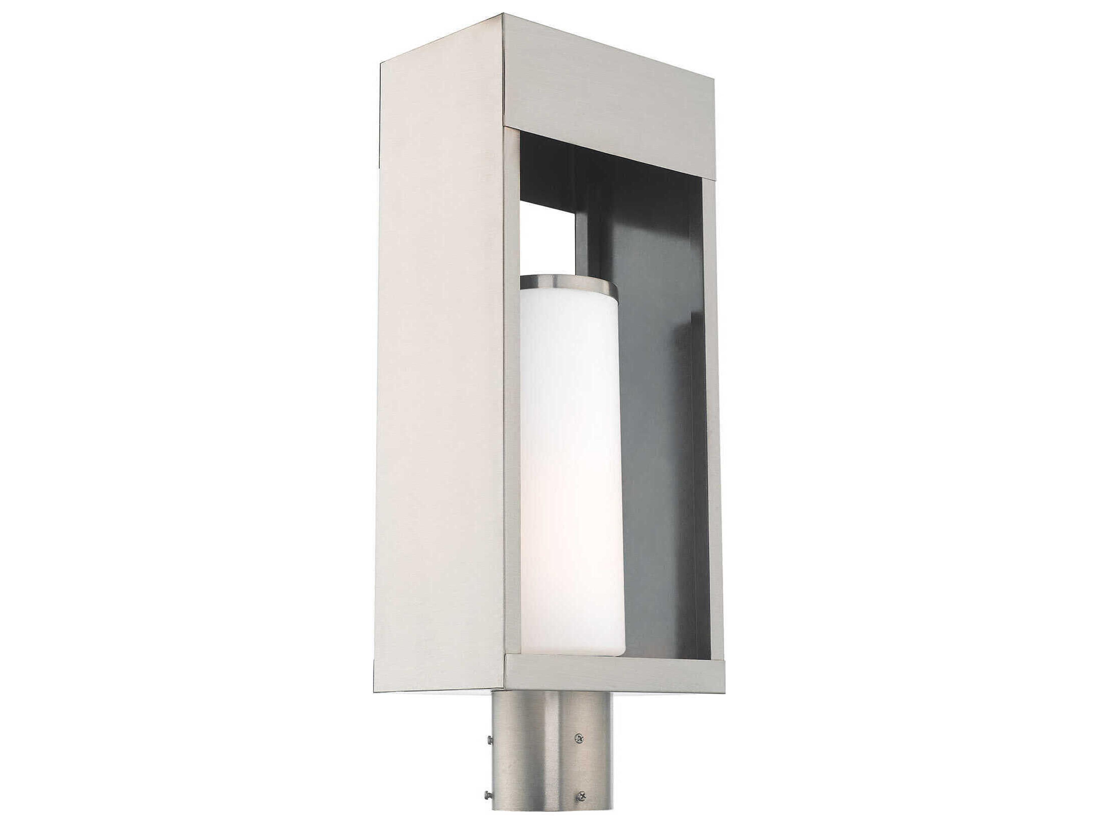 Livex Lighting Bleecker Brushed Nickel 1-light Outdoor Post Light