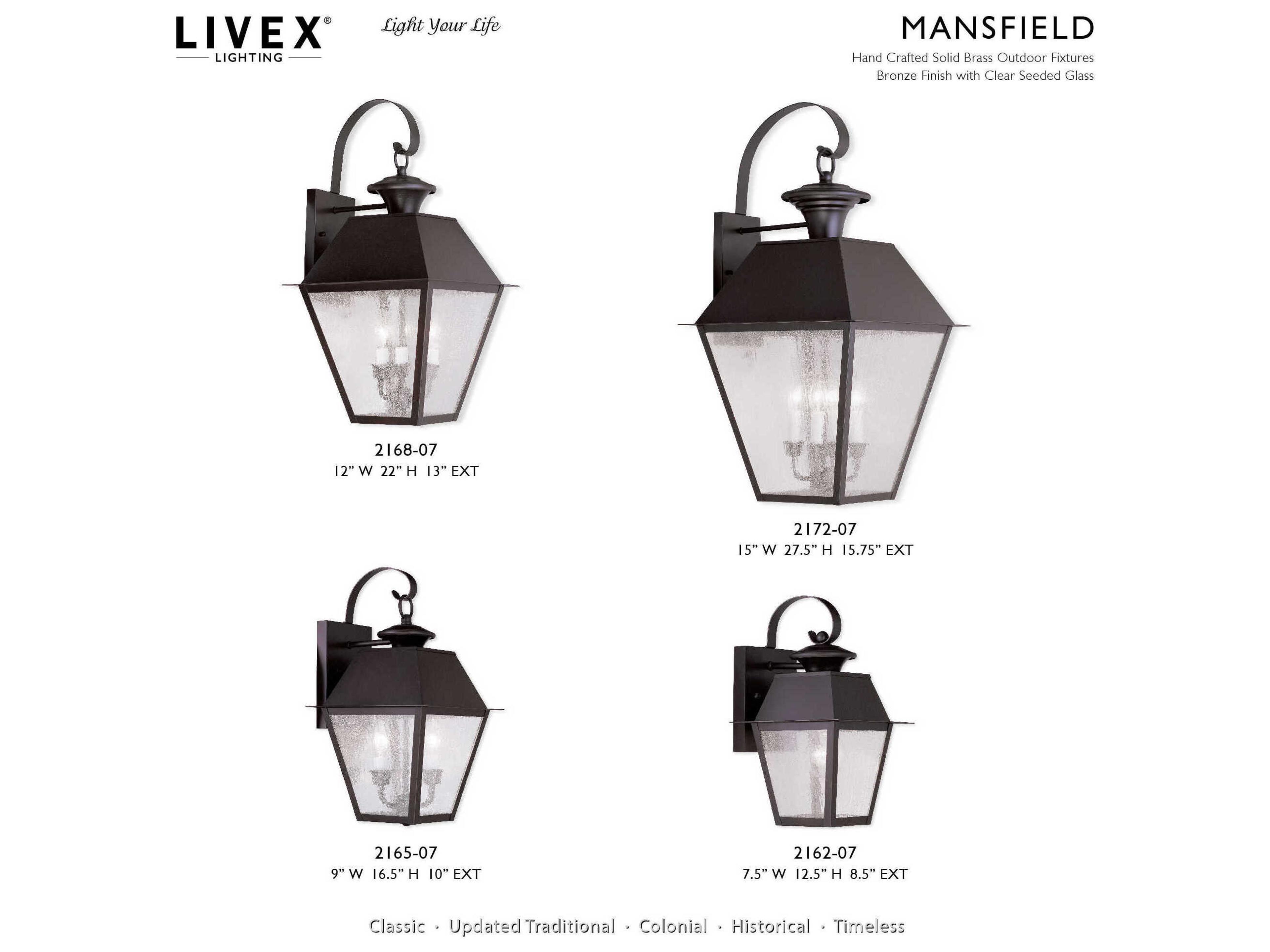 Livex Lighting Mansfield 3 - Light Outdoor Wall Light
