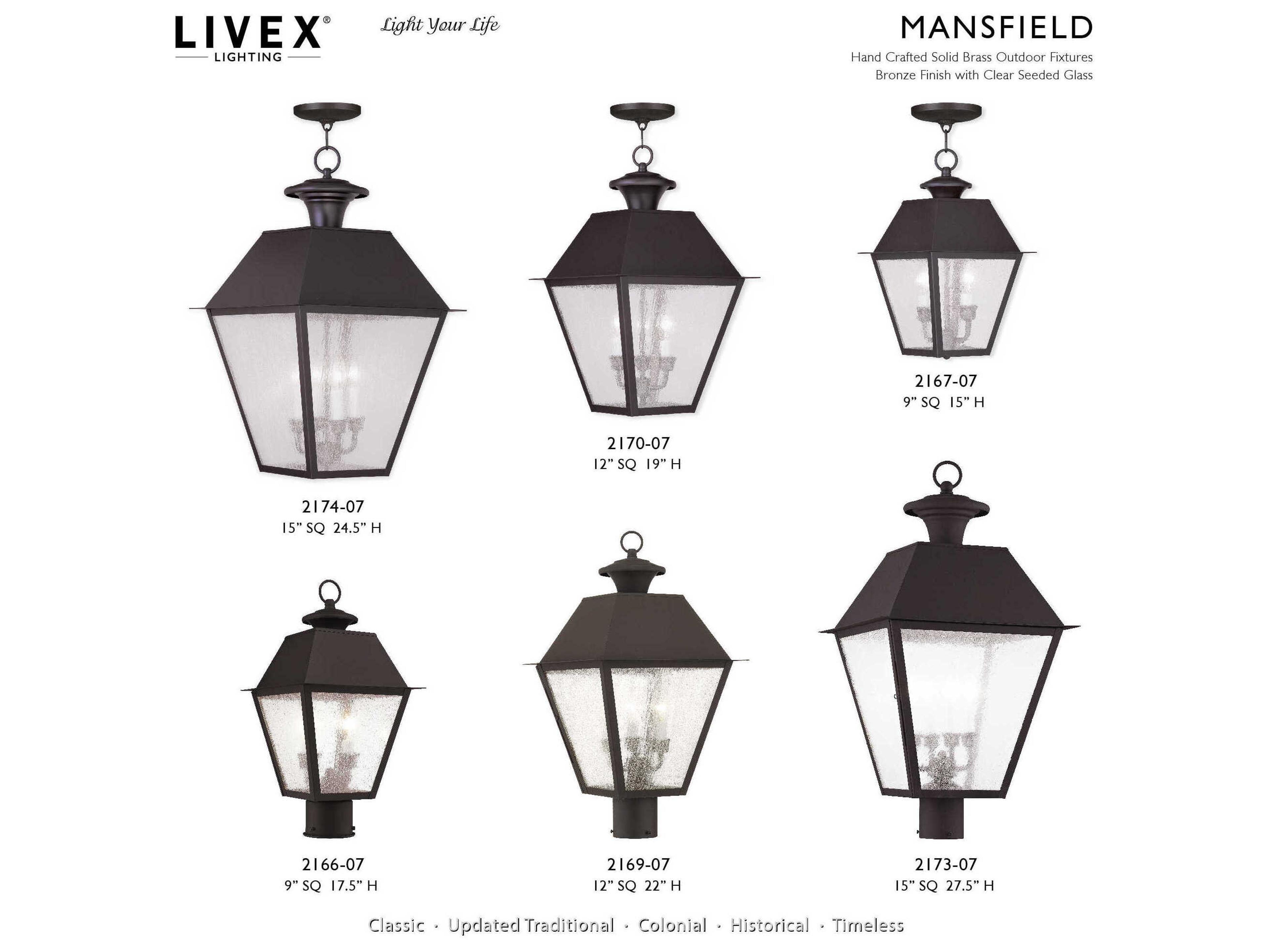 Livex Lighting Mansfield 3 - Light Outdoor Wall Light