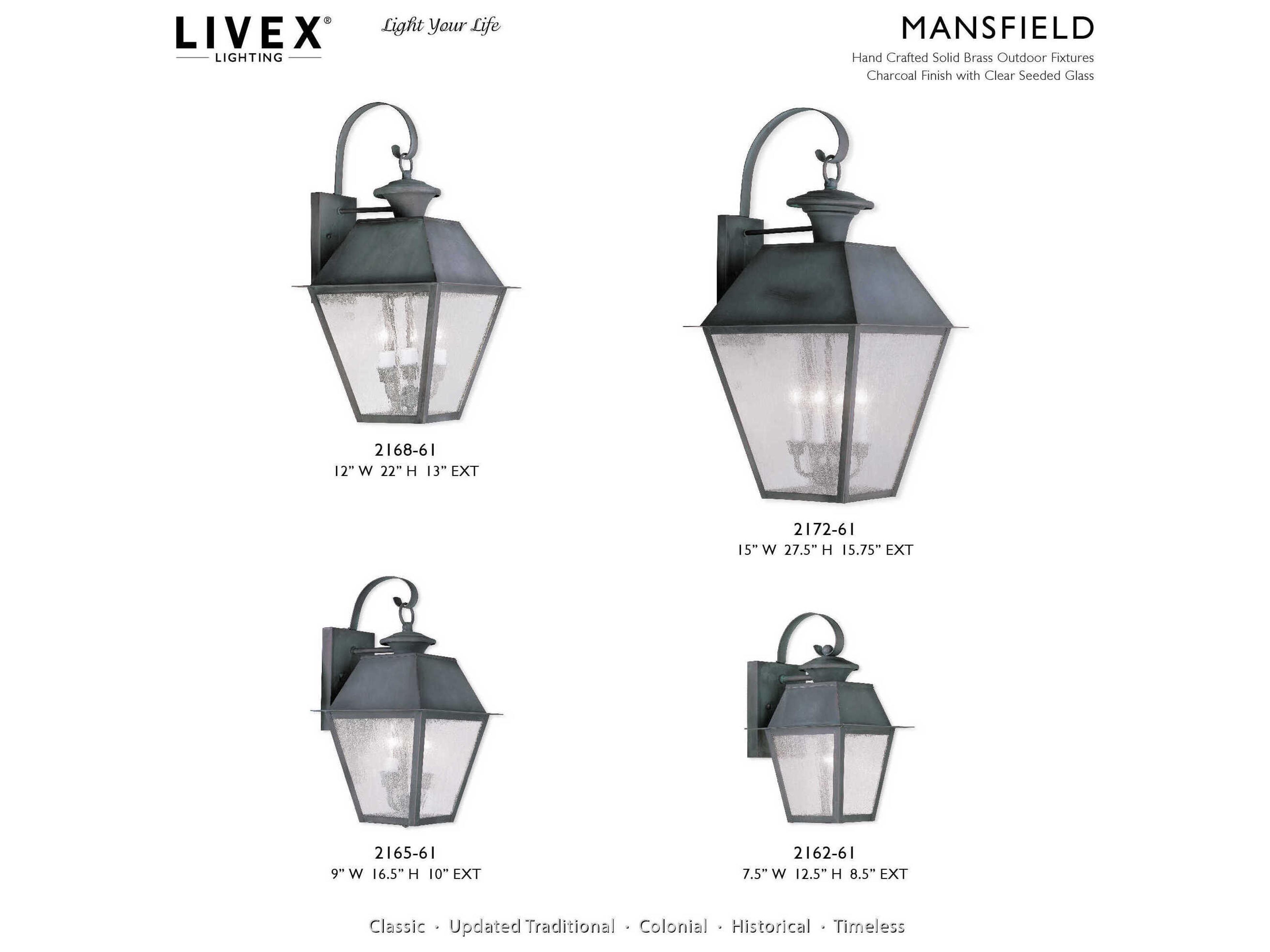 Livex Lighting Mansfield 3 - Light Outdoor Wall Light